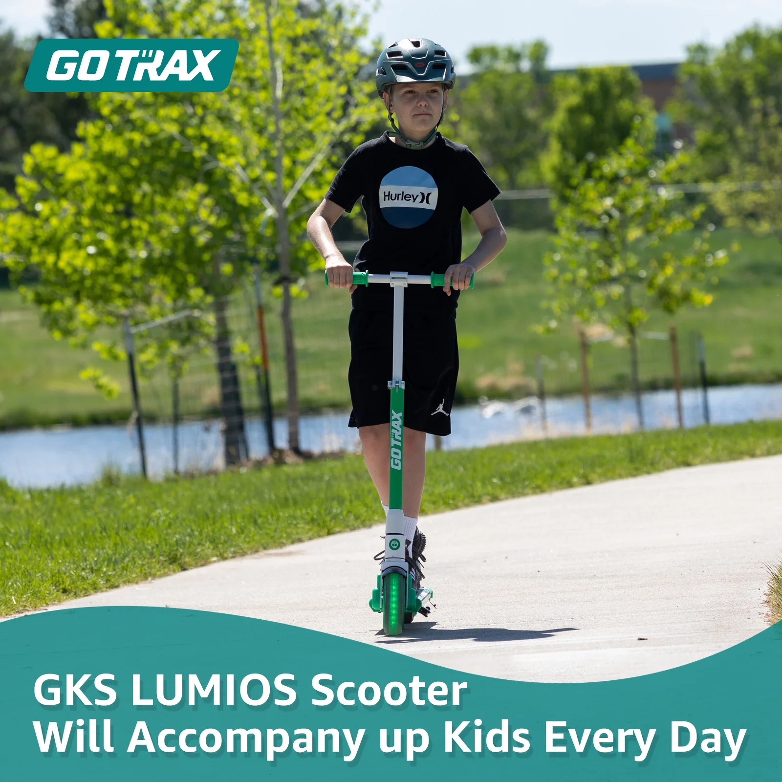 GOTRAX GKS Lumios Kids Electric Scooter, 6″ Wheel 7.5mph Electric Kick Scooter for Kids Teens, Gray