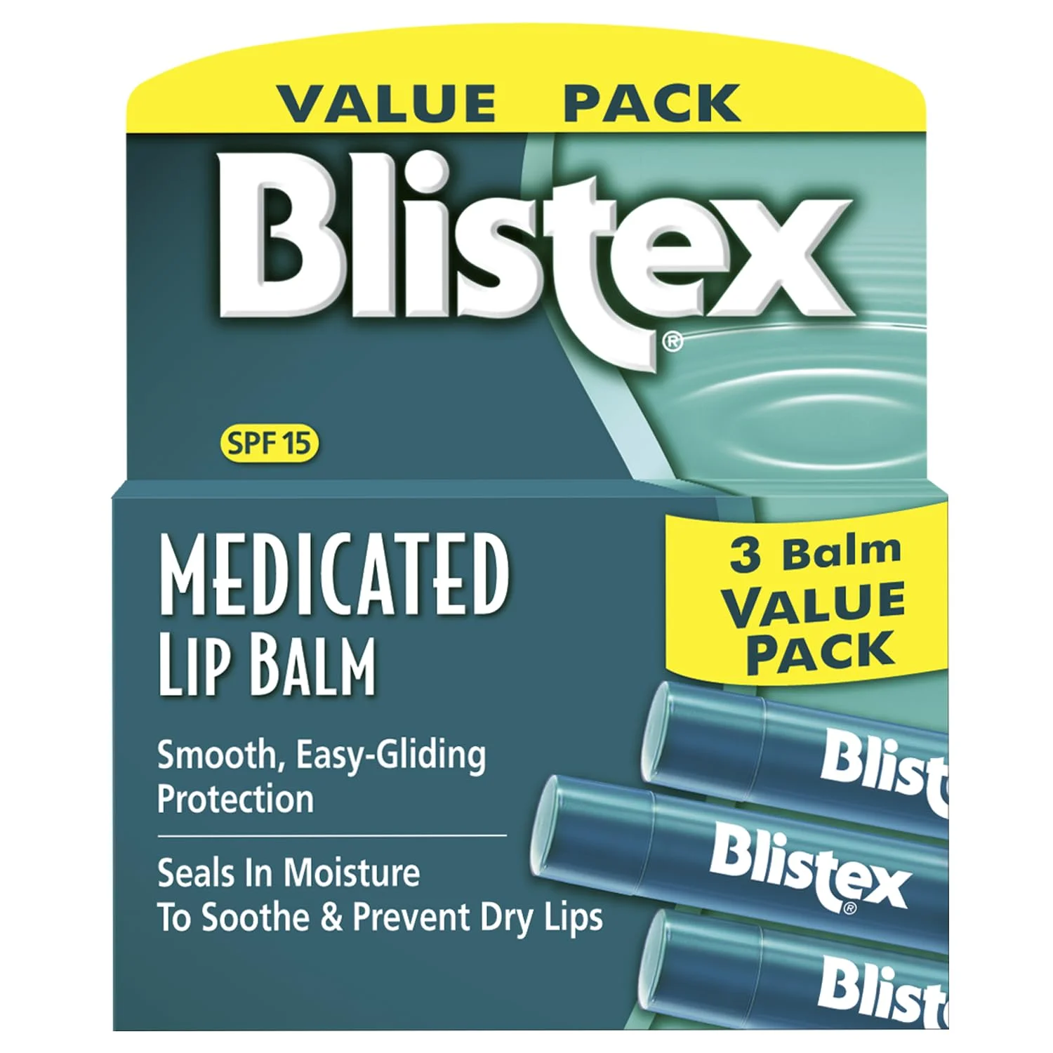 Blistex Medicated Lip Balm, 0.15 Ounce, Pack of 3 ?C Prevent Dryness & Chapping, SPF 15 Sun Protection