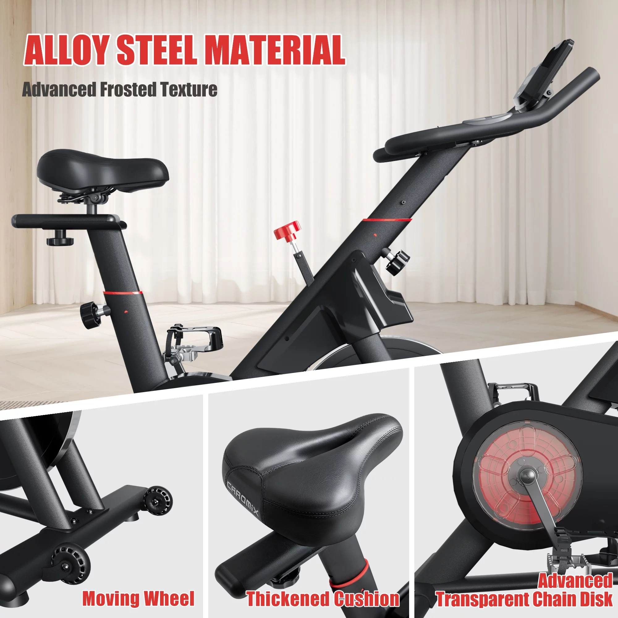 JELENS Exercise Bike – Stationary Bike Magnetic Resistance Indoor Cycling Bike, Heavy Flywheel Upgraded Bike With Digital Display and IPad Holder