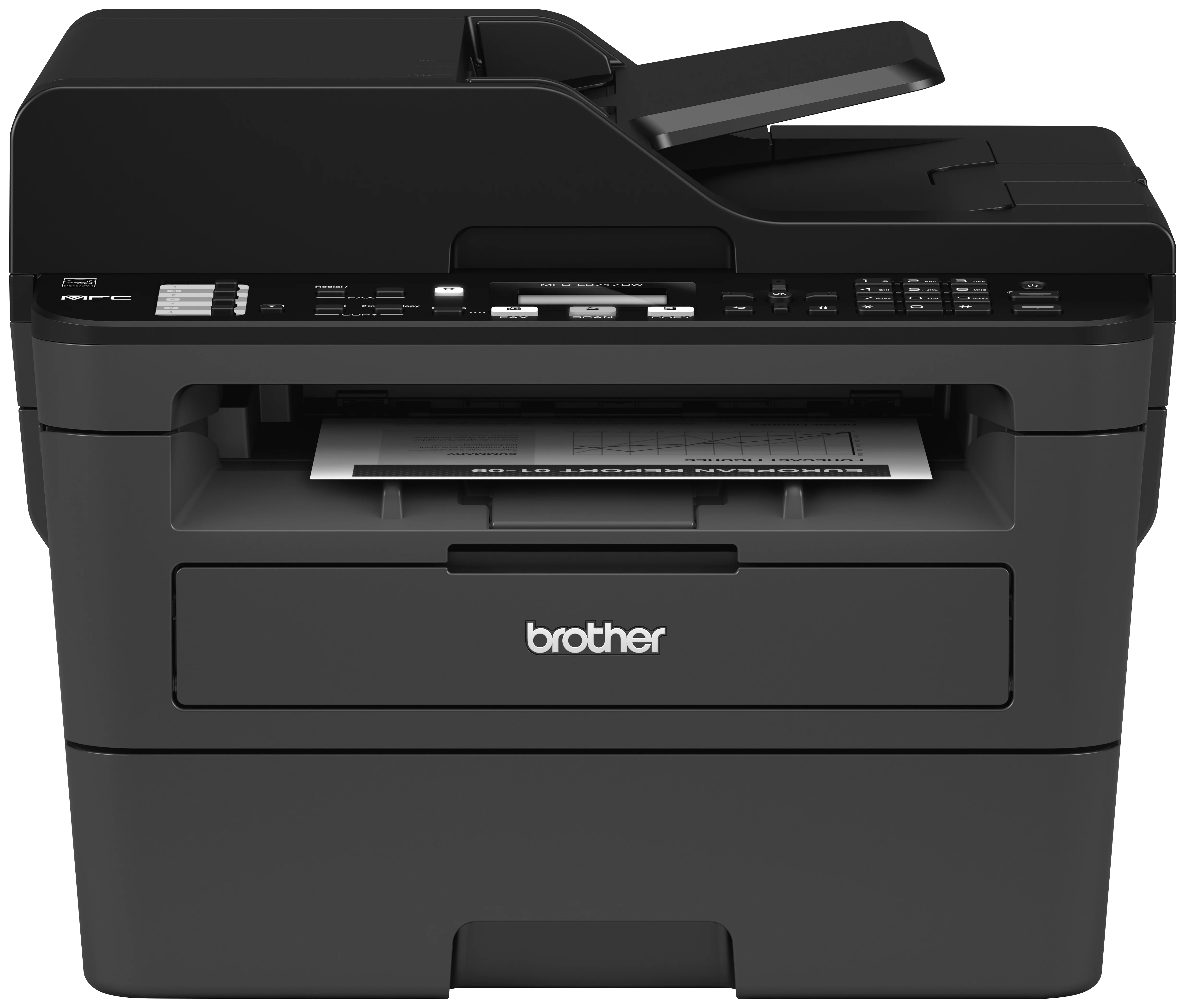 Restored Brother MFC-L2717DW Compact Laser All-in-One Printer, Wireless Connectivity and Duplex Printing (Refurbished)