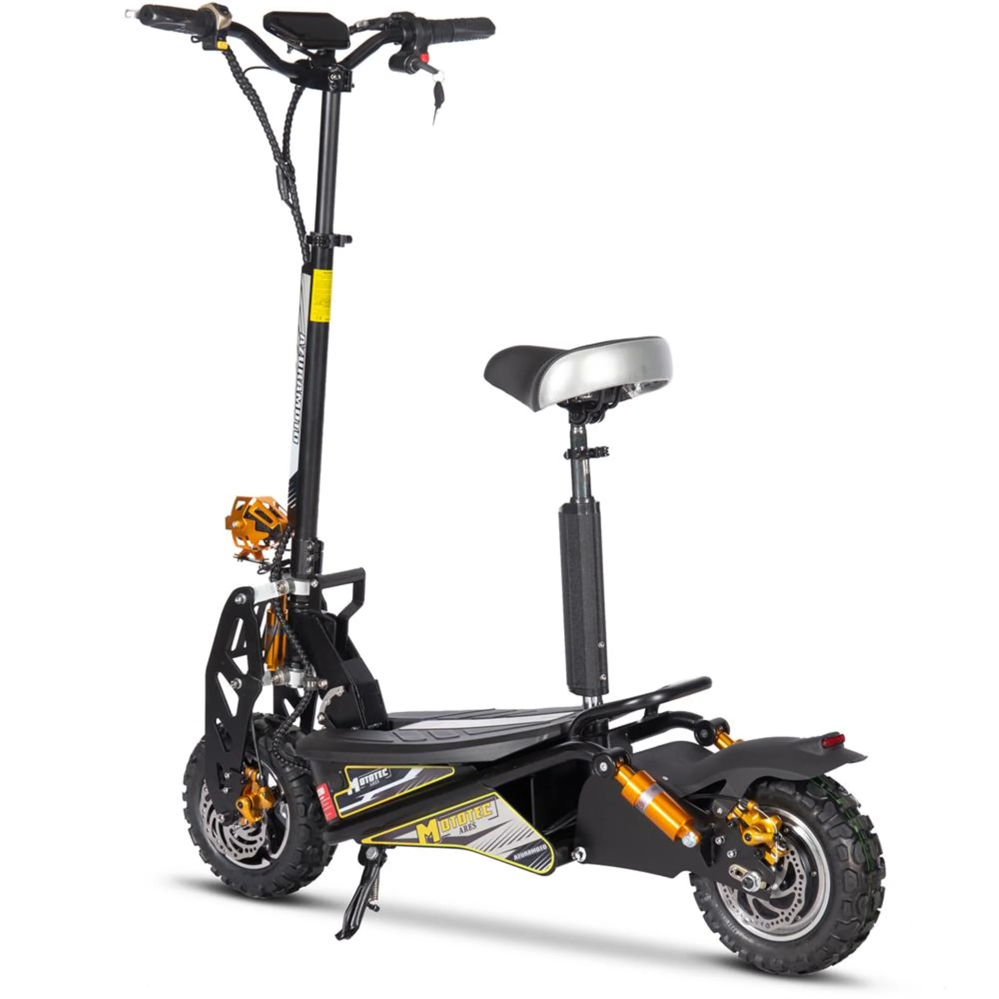 MotoTec MT-Ares-48v-1600w-Black Ares 48V 1600W Electric Scooter, Black