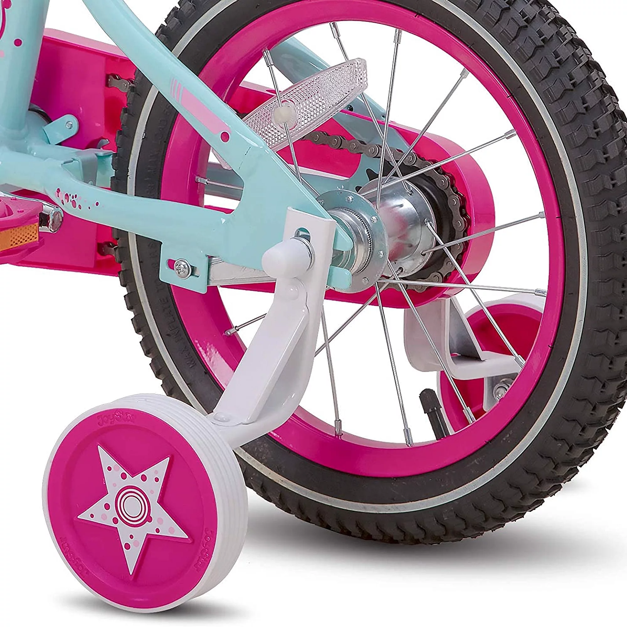 JOYSTAR 16 Inch Paris Girls Bike for 4-7 Year Old Kids, Blue/Fuschia