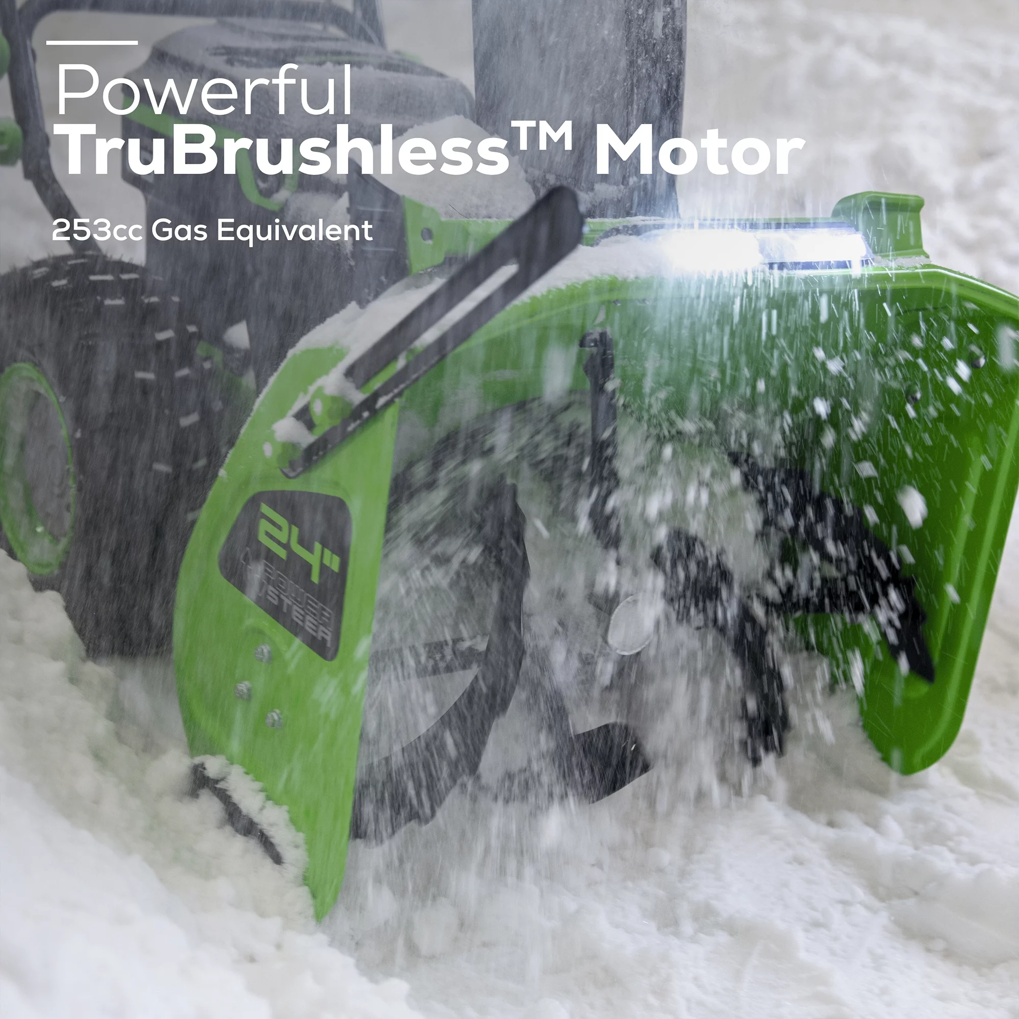 Greenworks 60V 24″ Cordless Brushless Two-Stage Snow Blower with Two (2) 8.0Ah Batteries & Dual-Port Charger