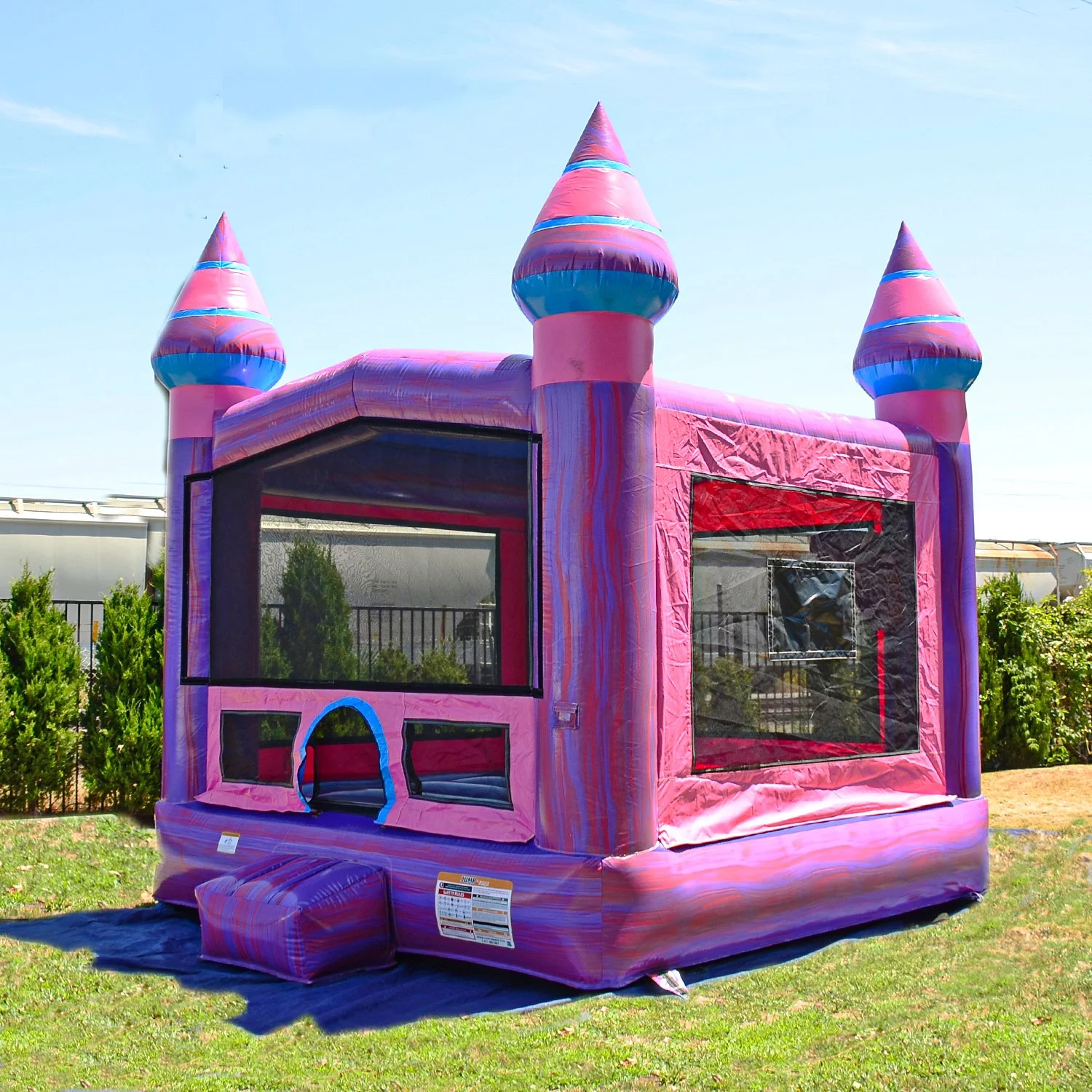 JumpOrange Purplish Commercial Grade Bounce House with Blower for Kids and Adults 13×13