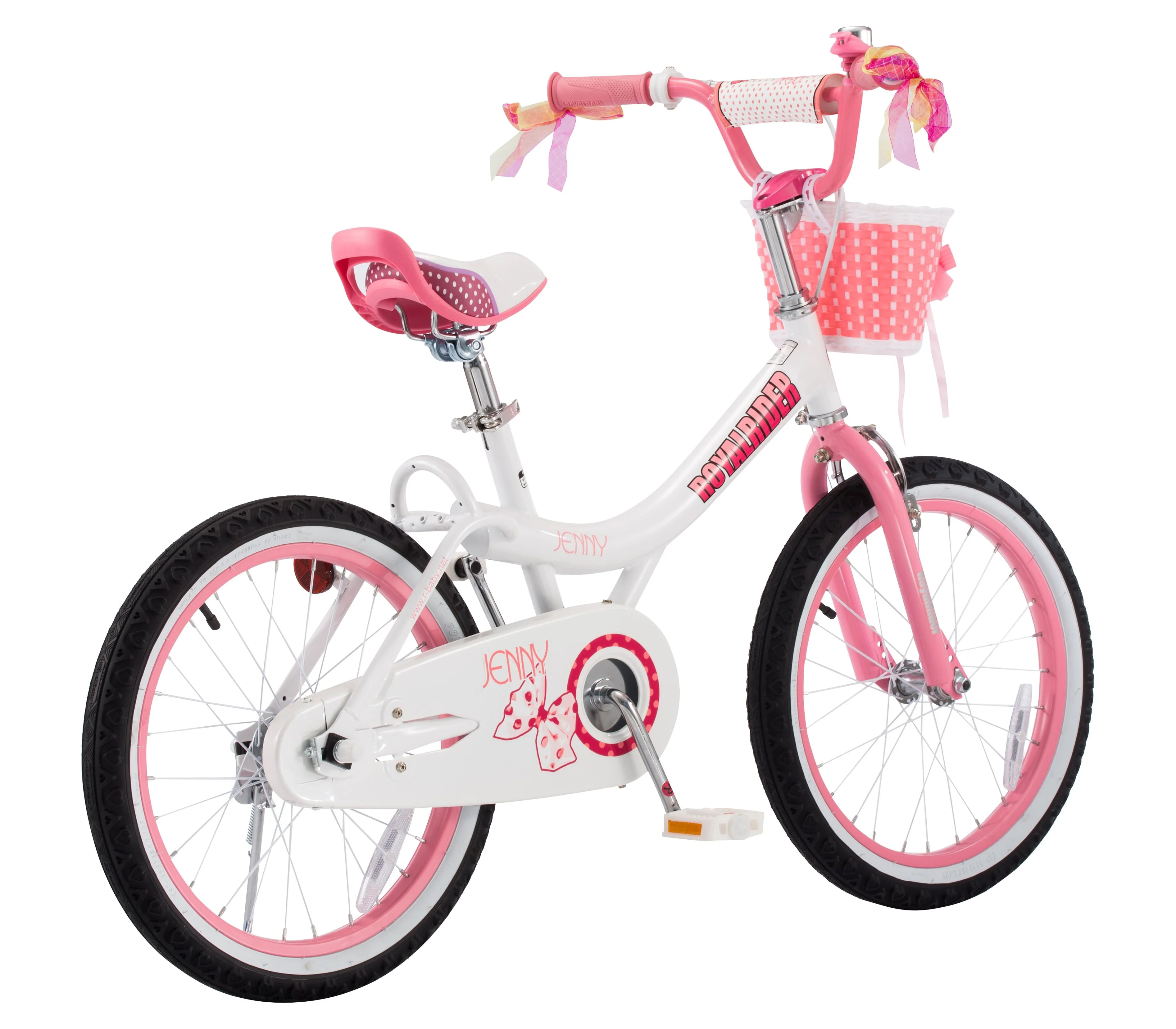 RoyalBaby Jenny Princess 18 inch Girl’s Bicycle, White & Pink