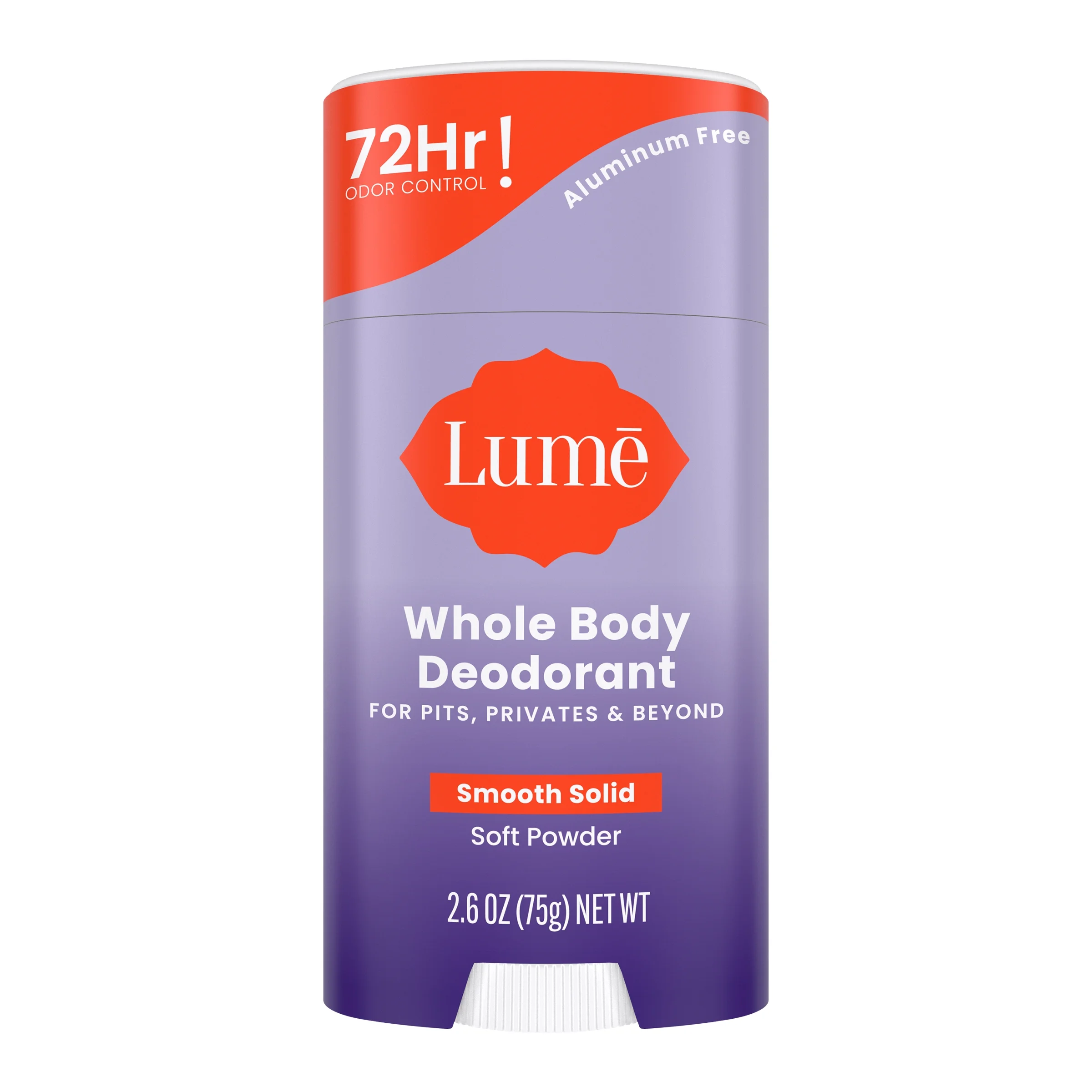 Lume Whole Body Deodorant – Smooth Solid Stick – Soft Powder – 2.6oz