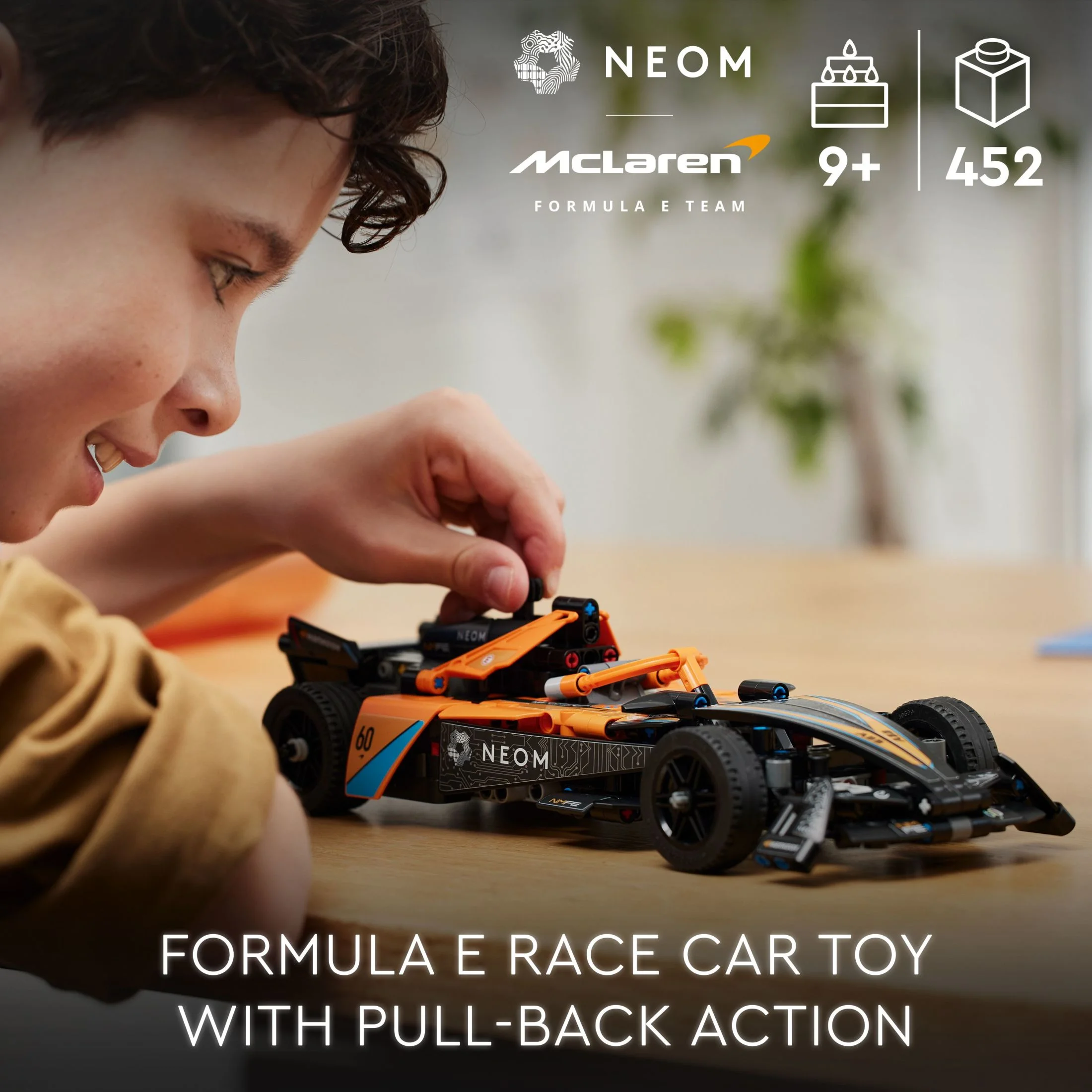 LEGO Technic NEOM McLaren Formula E Race Car Toy, Model Pull Back Car Toy, McLaren Toy Car Set for Kids, Birthday Gift Idea for Boys and Girls Aged 9 and Up, 42169