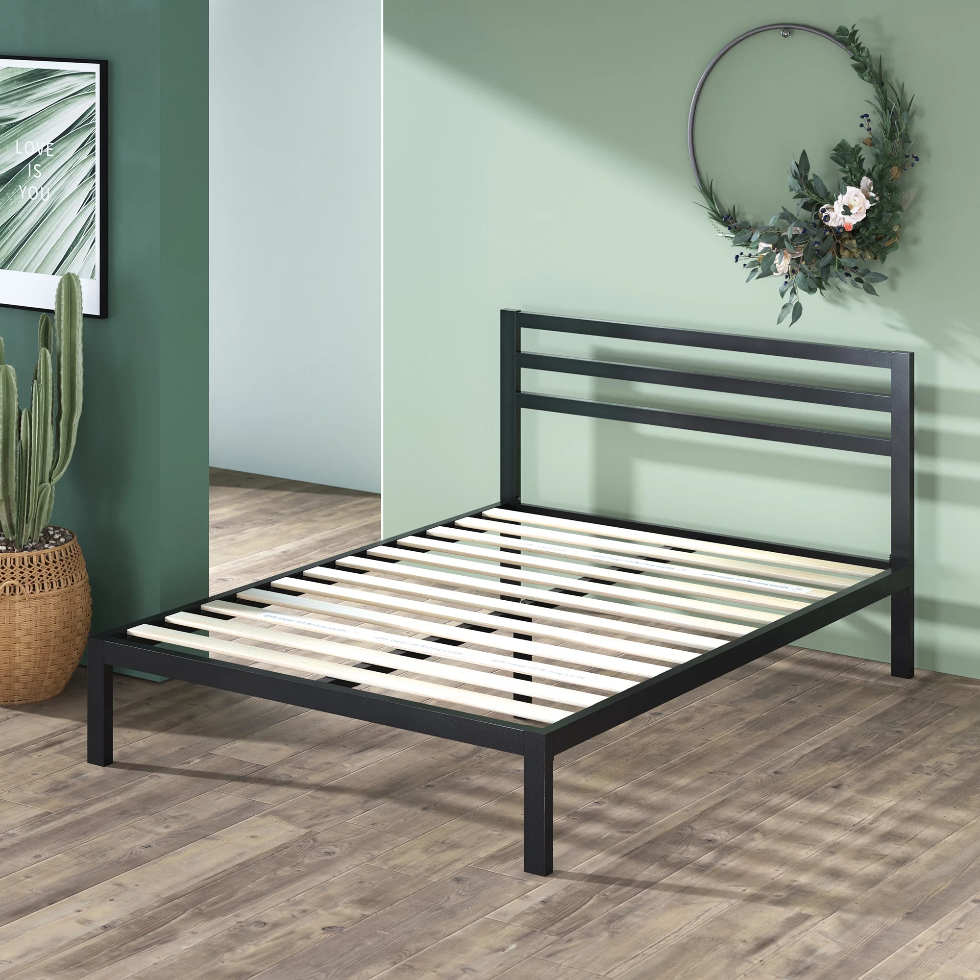 Zinus Mia 38″ Metal Platform Bed Frame with Headboard, Full