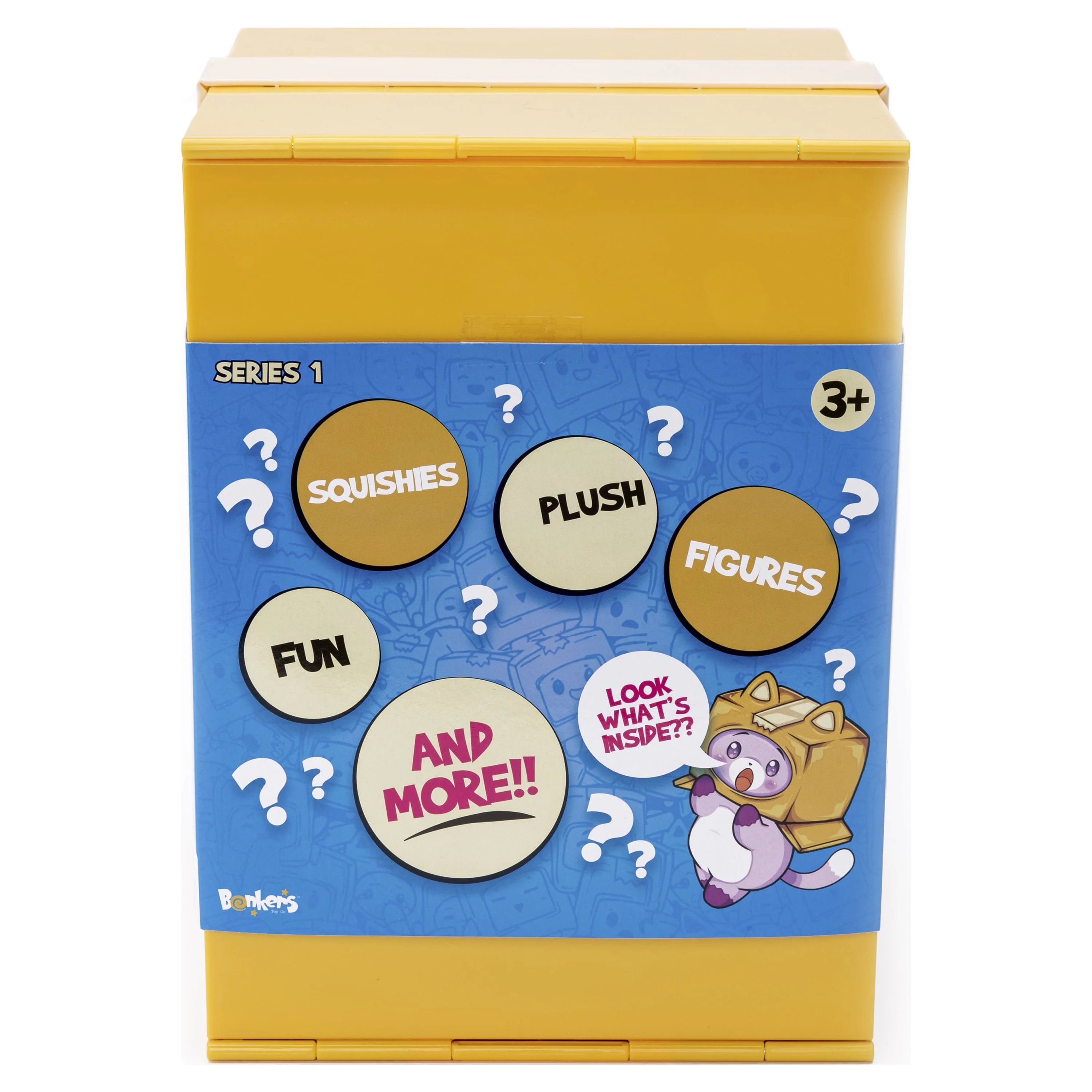 Lankybox Big Boxy Mystery Box, Yellow Surprise Box with Plush, Squish, Role-Play and Much More