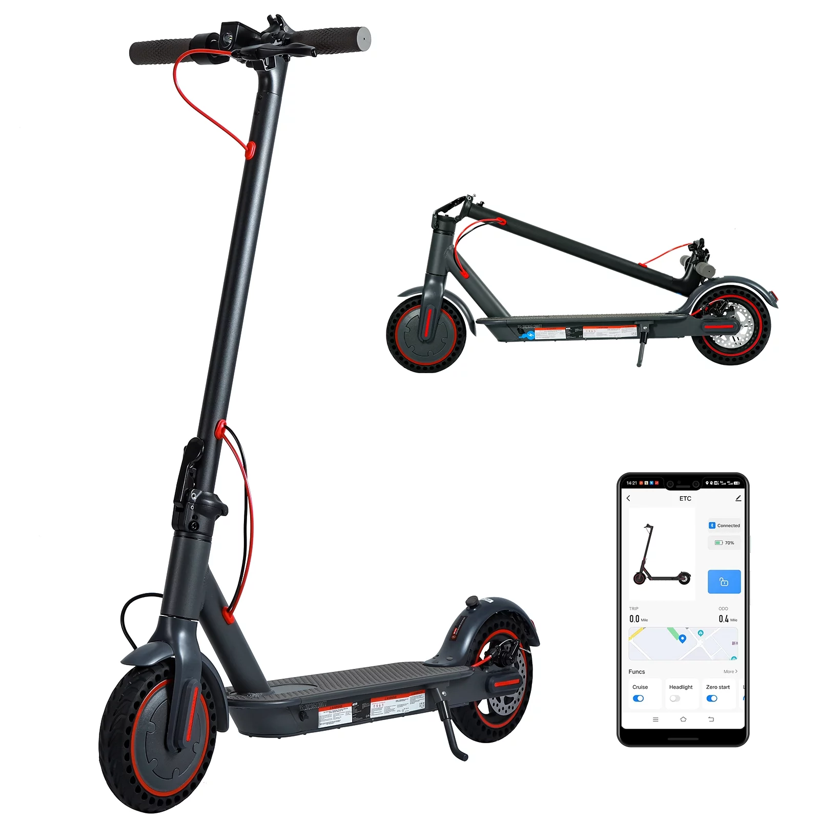 Dazone Electric Scooter, 350W Folding E-scooter, 8.5″ Tires 2 Wheels Max 20 Miles Range and 15.5Mph Speed, for Adult Commuter Foldable Portable Escooter