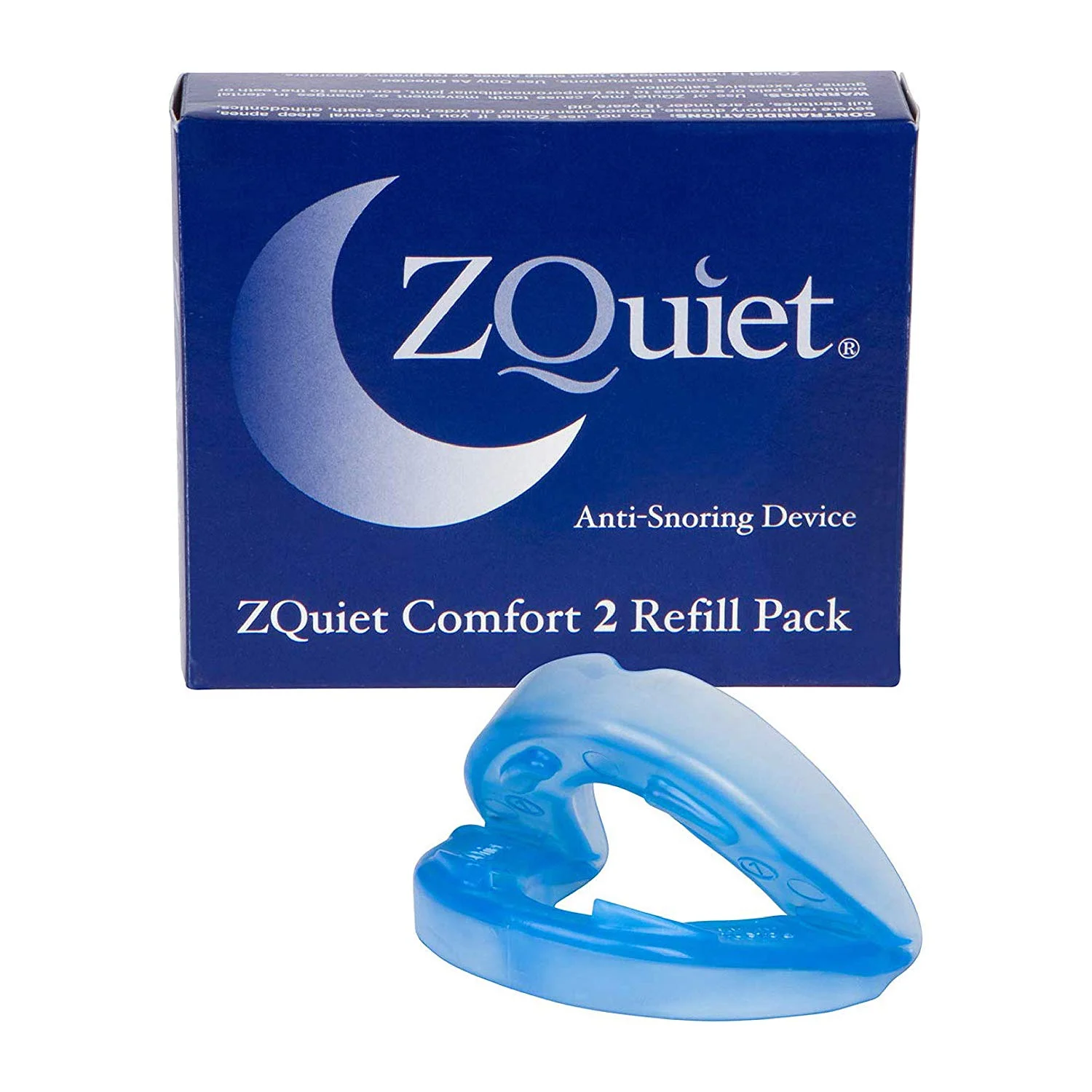 ZQuiet Anti-Snoring Mouthpiece Solution – Comfort Size #2 (Single Device) – Made in USA Snoring Solution for a Better Night’s Sleep (Clear)