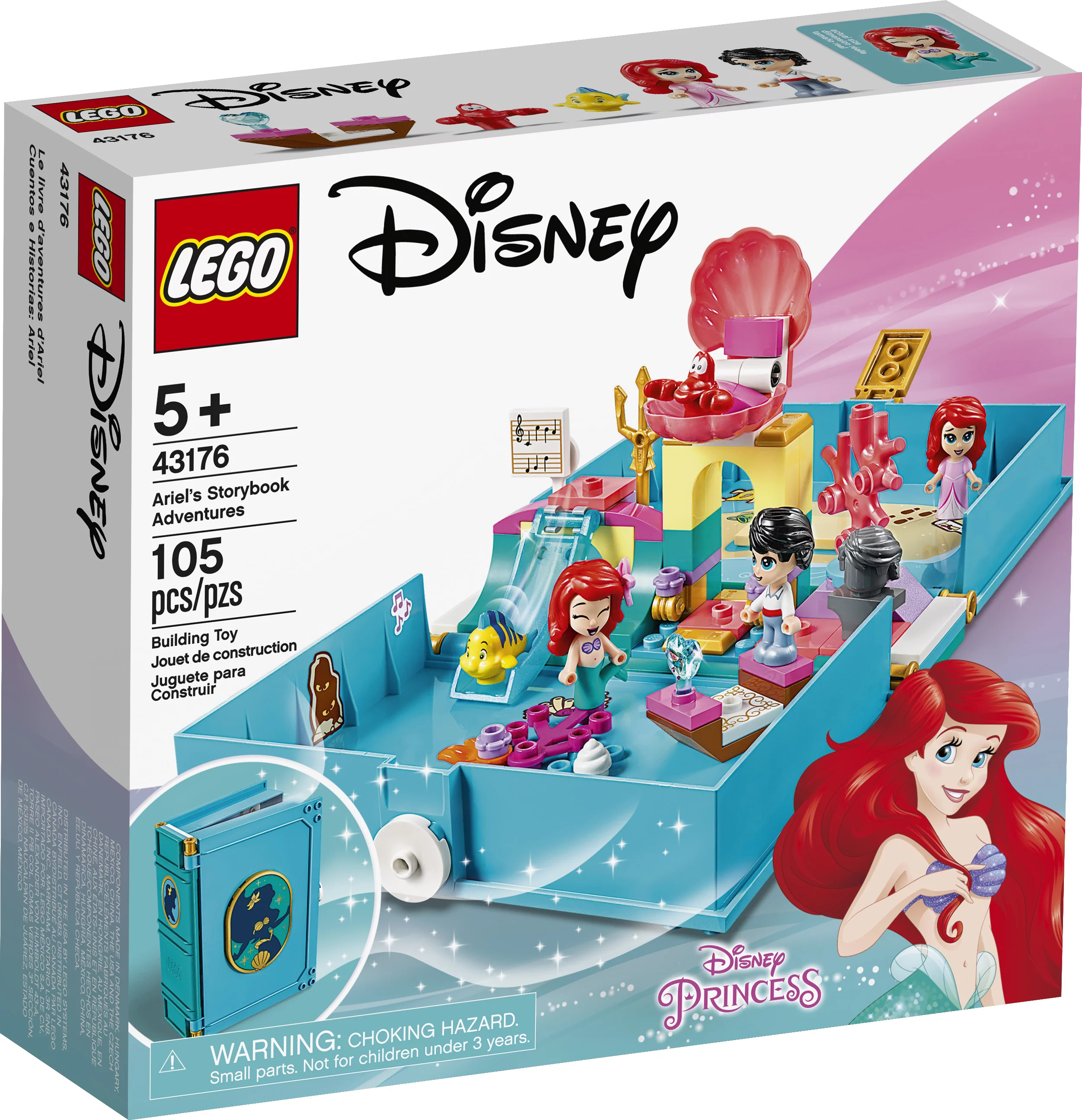 LEGO Disney Ariel’s Storybook Adventures 43176 Little Mermaid Building Kit (105 Pieces)