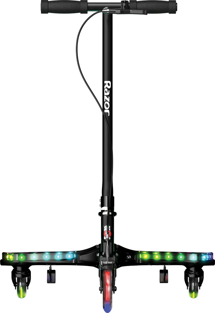 Razor PowerWing Lightshow Caster Scooter ?C Multi-color LED Lights with 5 Animated Light Modes, Inclined Casters for Drifting and Spinning