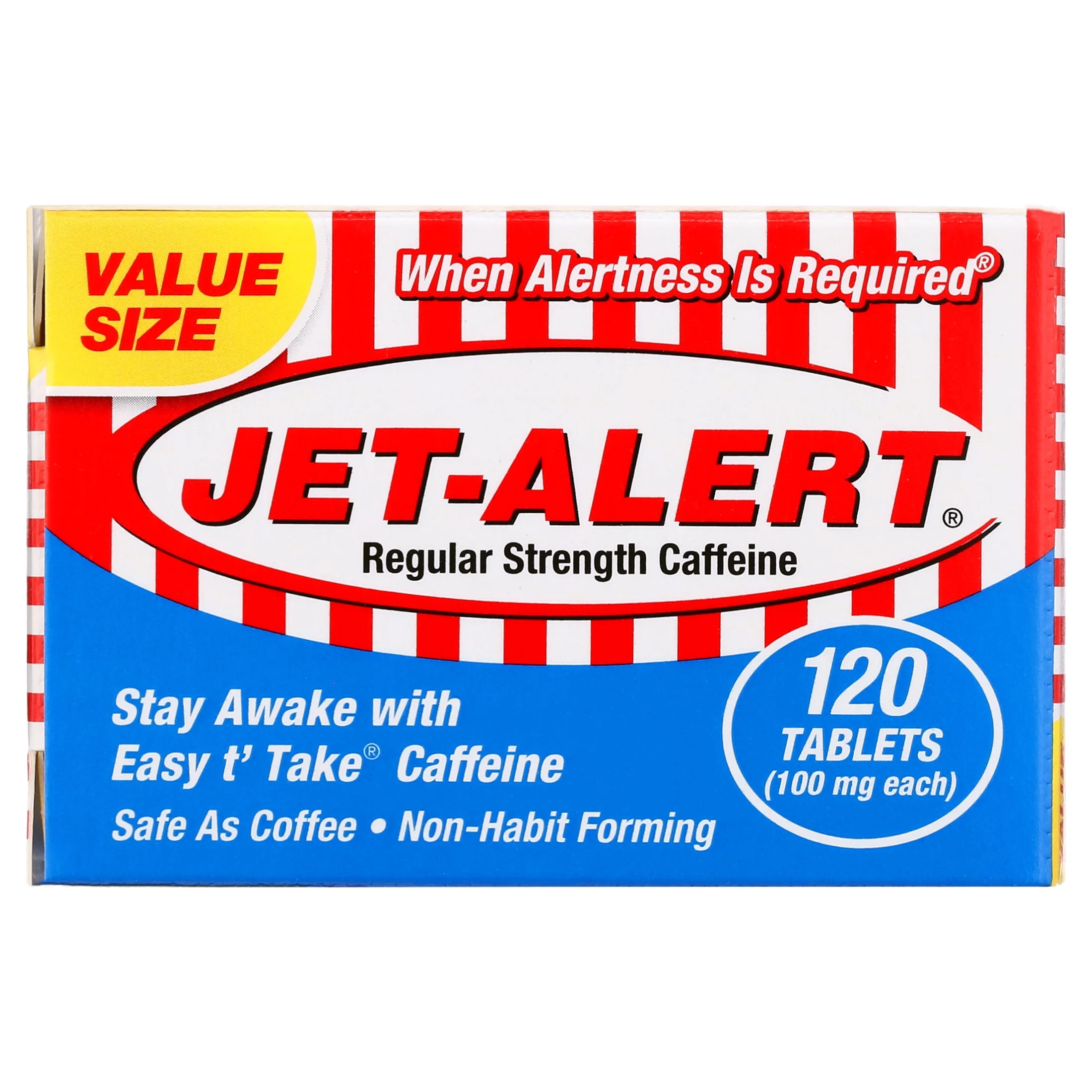 Jet-Alert Regular Strength Caffeine 100mg, 120ct Tablet