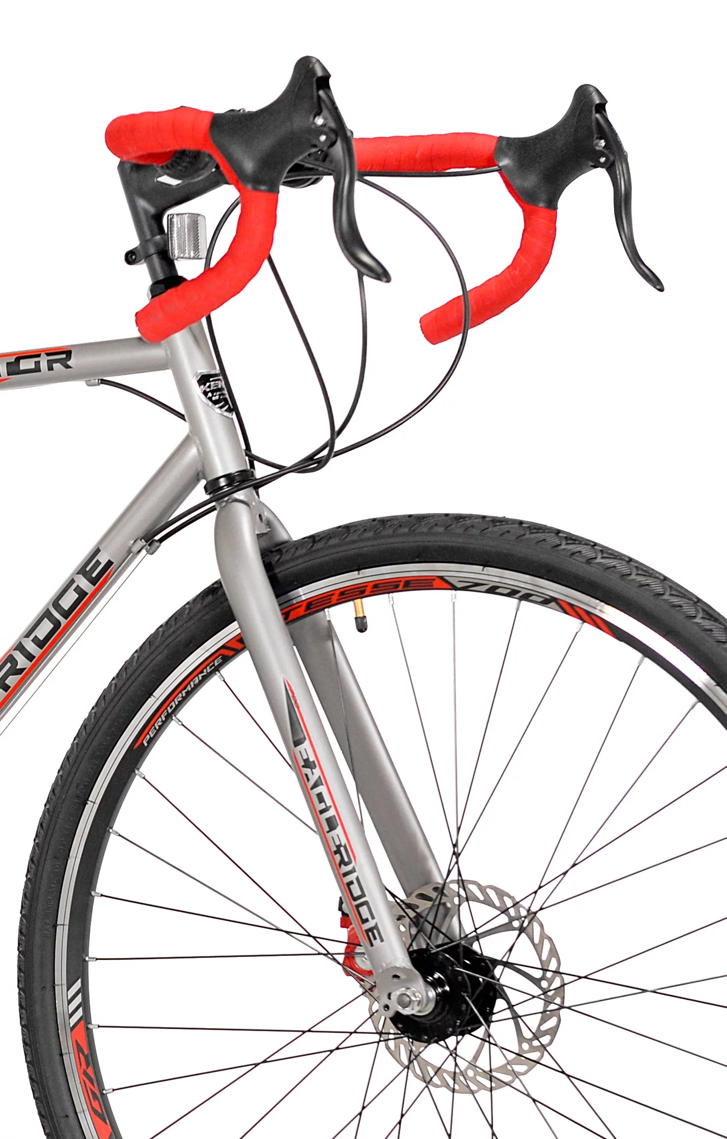 Kent Bicycles 700c Eagle Ridge Adventure Gravel Men’s Large Bike, Silver, Red