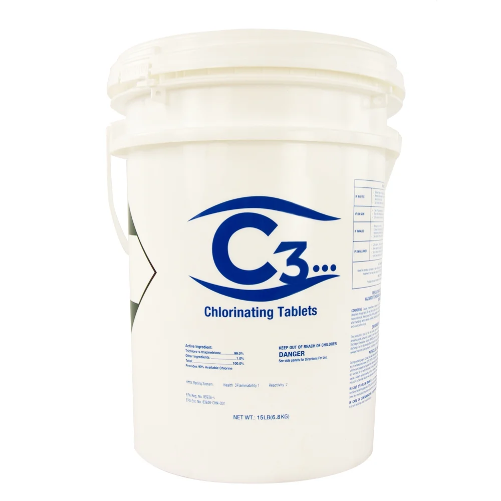 C3 3″ Stabilized Chlorine Tablets for Swimming Pool and Hot Tubs | 15 lbs