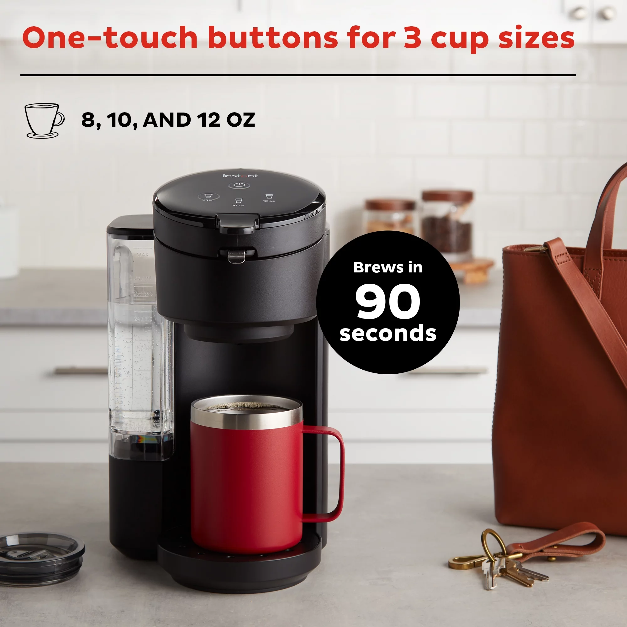 Instant Solo Caf?? 2-in-1 Single Serve Coffee Maker for K-Cup Pods and Ground Coffee, Black