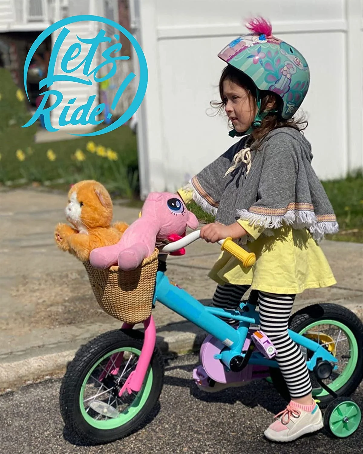 JOYSTAR 12″ 14″ 16?? Kids Bike for 2-7 Years Girls 33-53 Inch Tall, Rainbow Toddler Bicycle with Basket, Training Wheels & Coaster Brake, 85% Assembled, Macarons