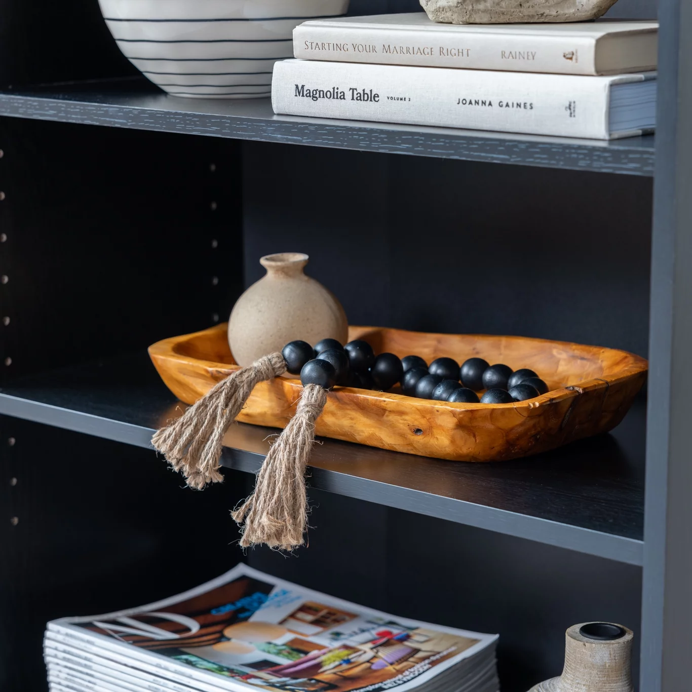 Mainstays 3-Shelf Bookcase with Adjustable Shelves, True Black Oak