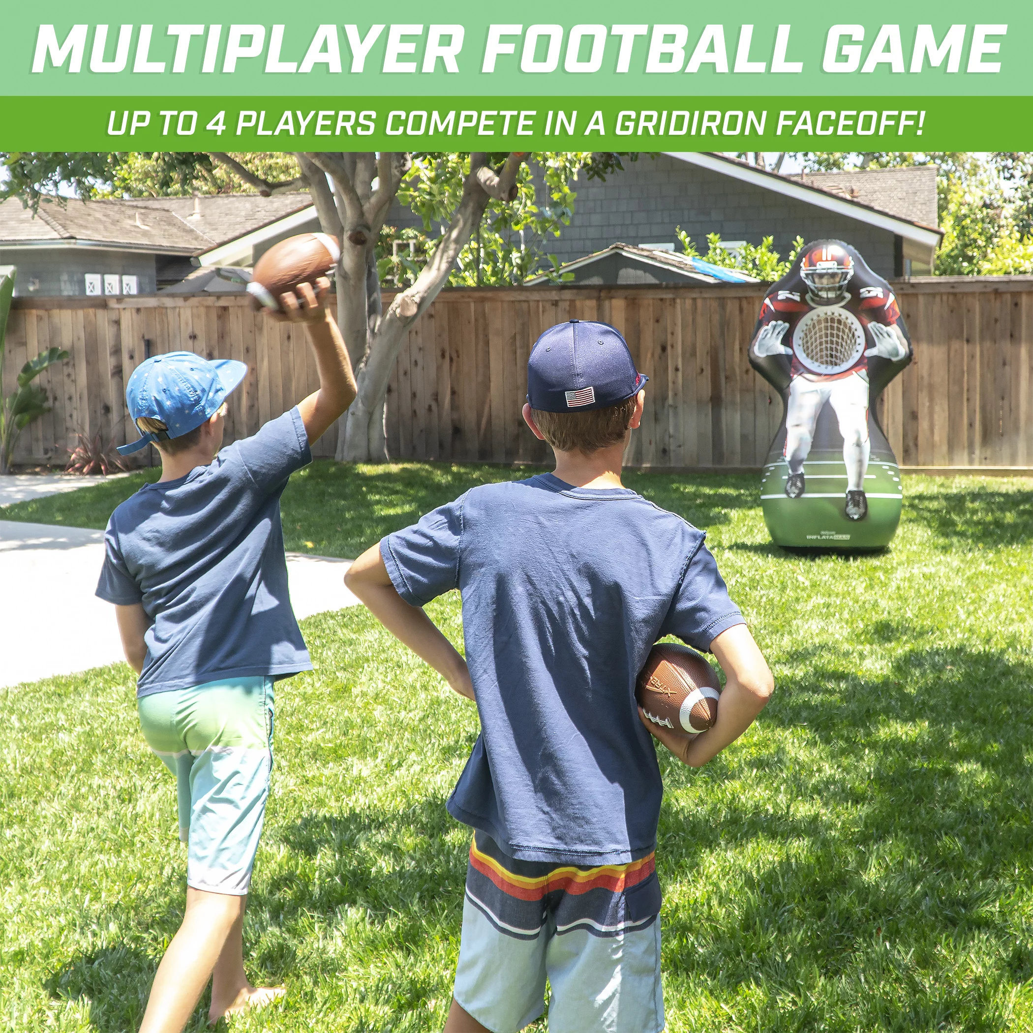 GoSports Inflataman Football Challenge – Inflatable Receiver Touchdown Toss Game