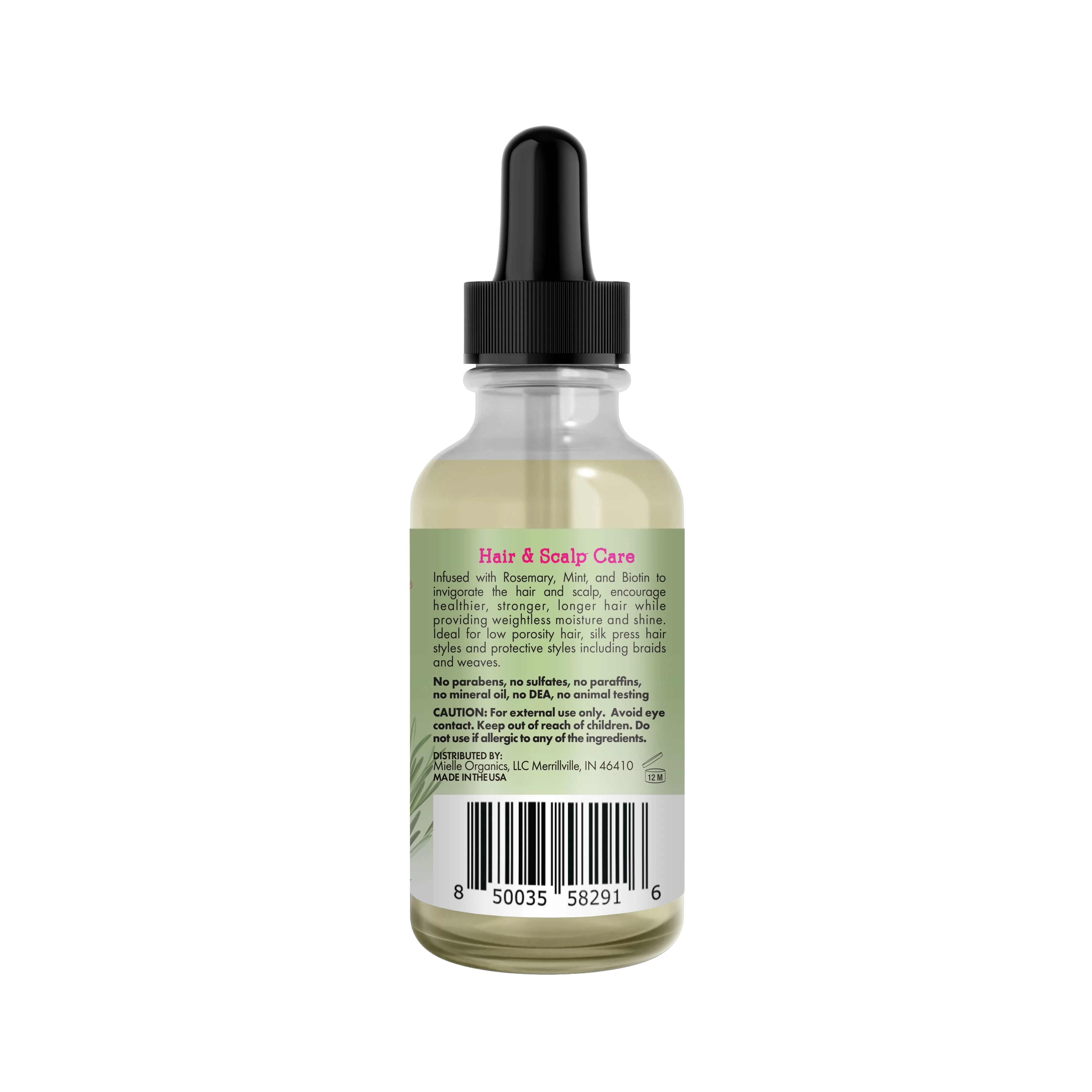 Mielle Rosemary Mint Light Scalp & Hair Oil 2 oz