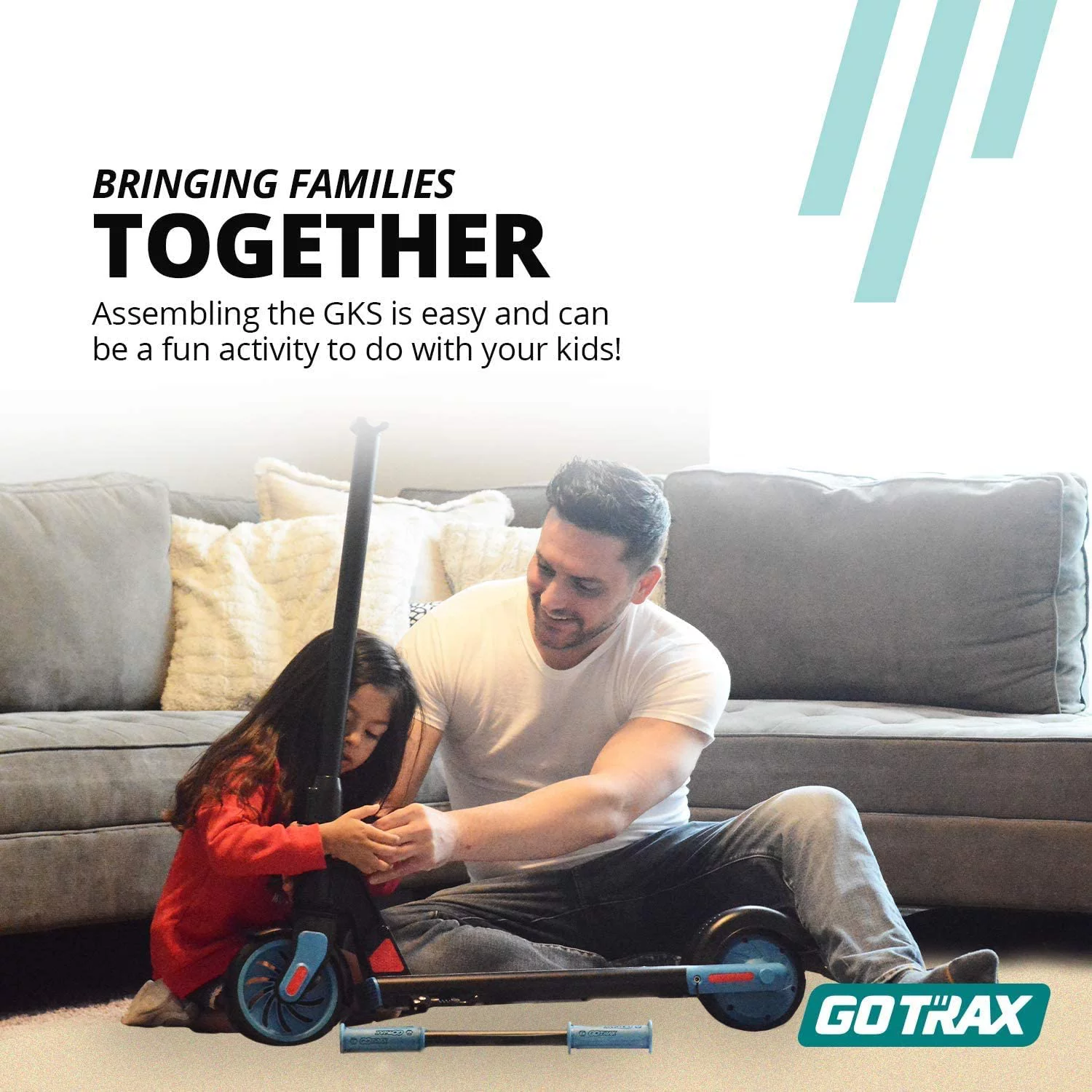 GOTRAX GKS Electric Scooter with 6 In. Solid Tires, 50.4 Wh Lithium Battery up 4 miles, 150W Motor up 7.5 mph for 6-12 Year Old Kids, Blue