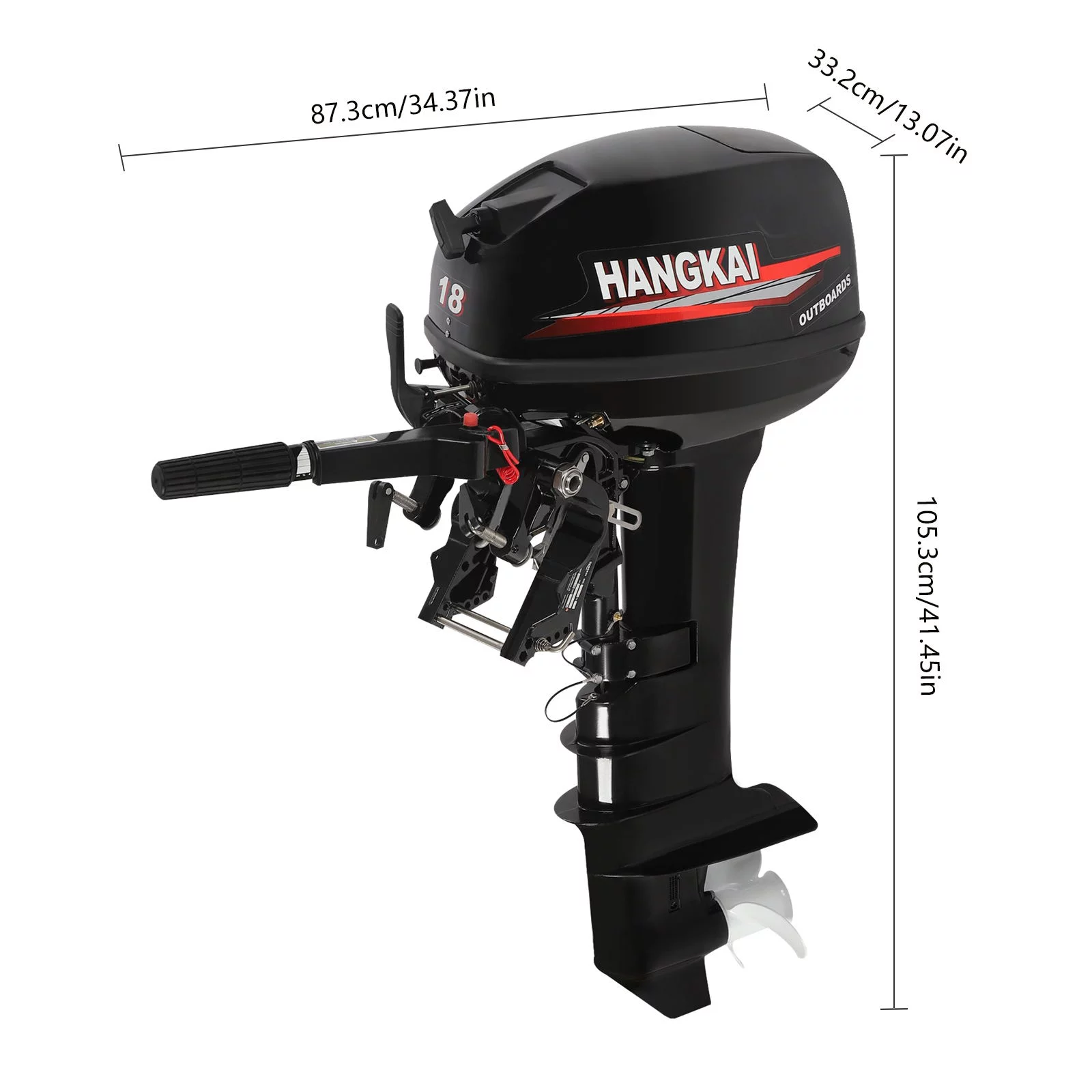 YIYIBYUS 18HP 2-Stroke Outboard Motor Aluminum Alloy Fishing Boat Motor w/ Water Cooling CDI 246CC Long Shaft