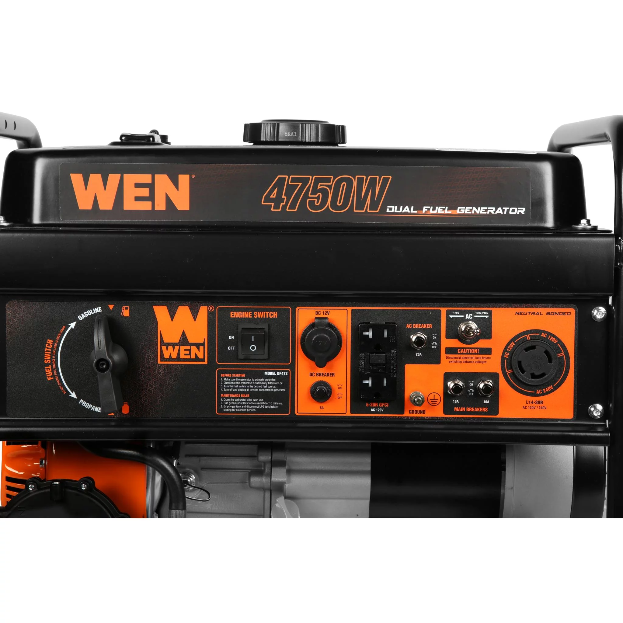 WEN 4750-Watt 120-Volt/240-Volt Dual Fuel Portable Generator