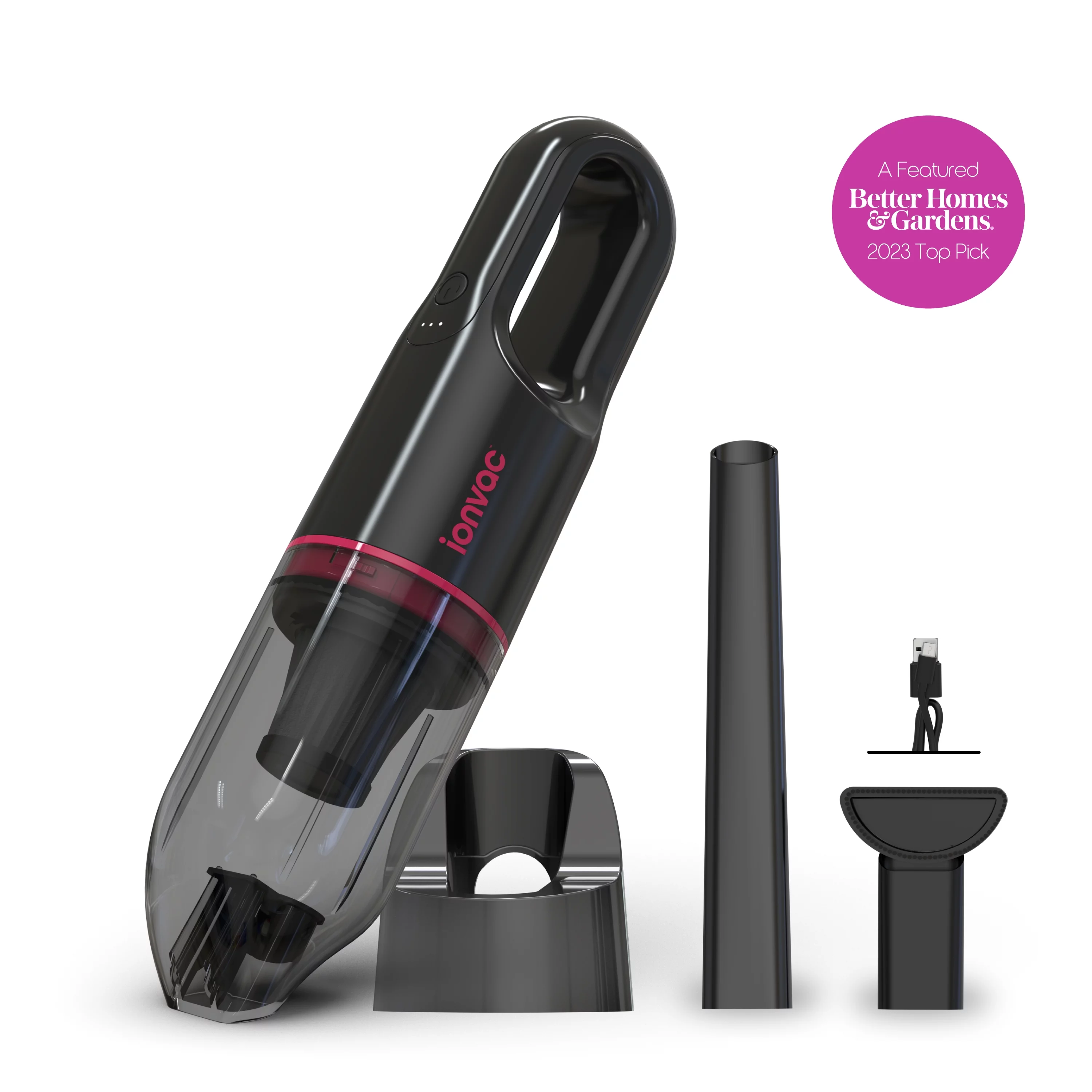 IonVac, Lightweight Handheld Cordless Vacuum Cleaner, USB Charging, Multi-Surface, New