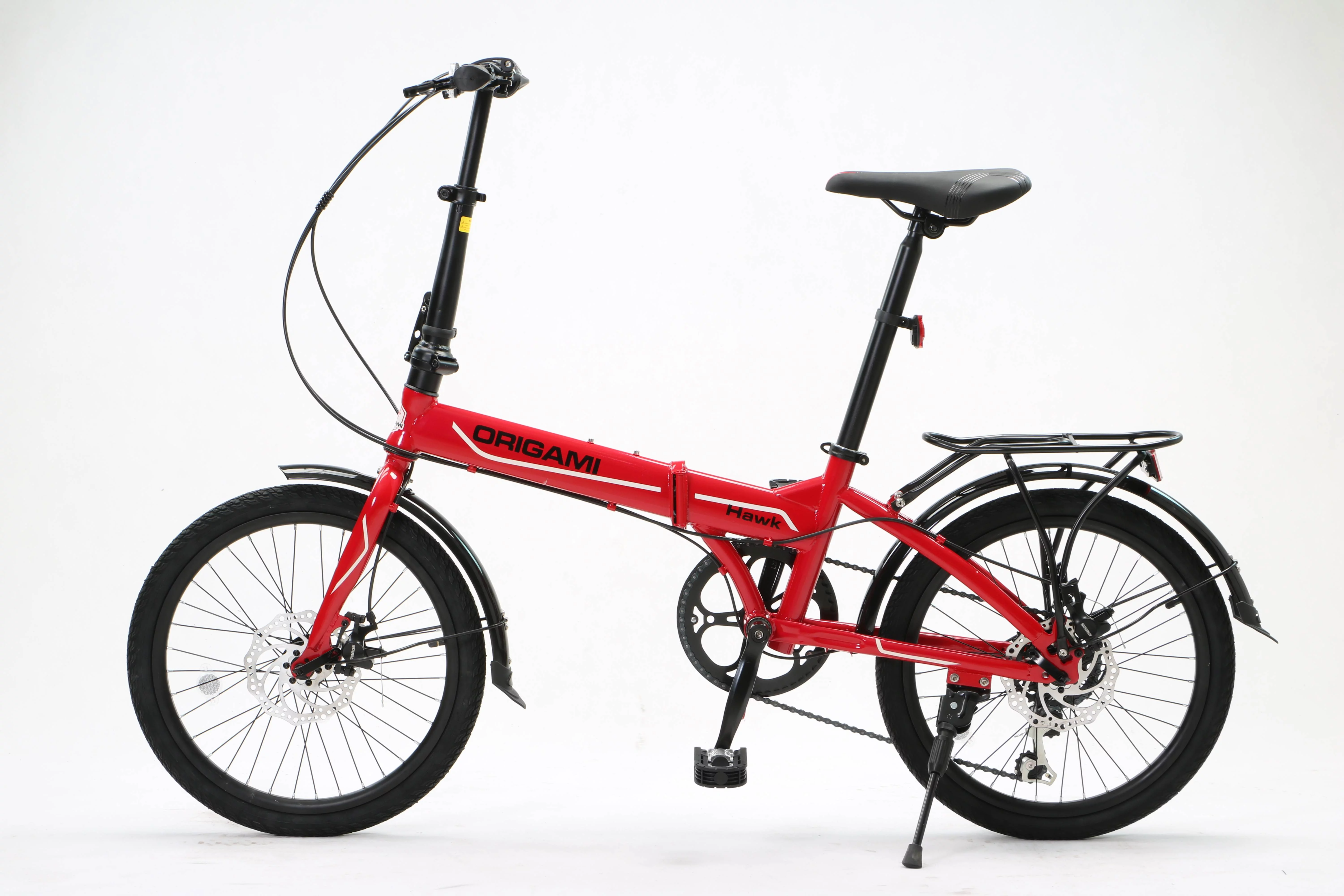 Origami Hawk folding bicycle in Red