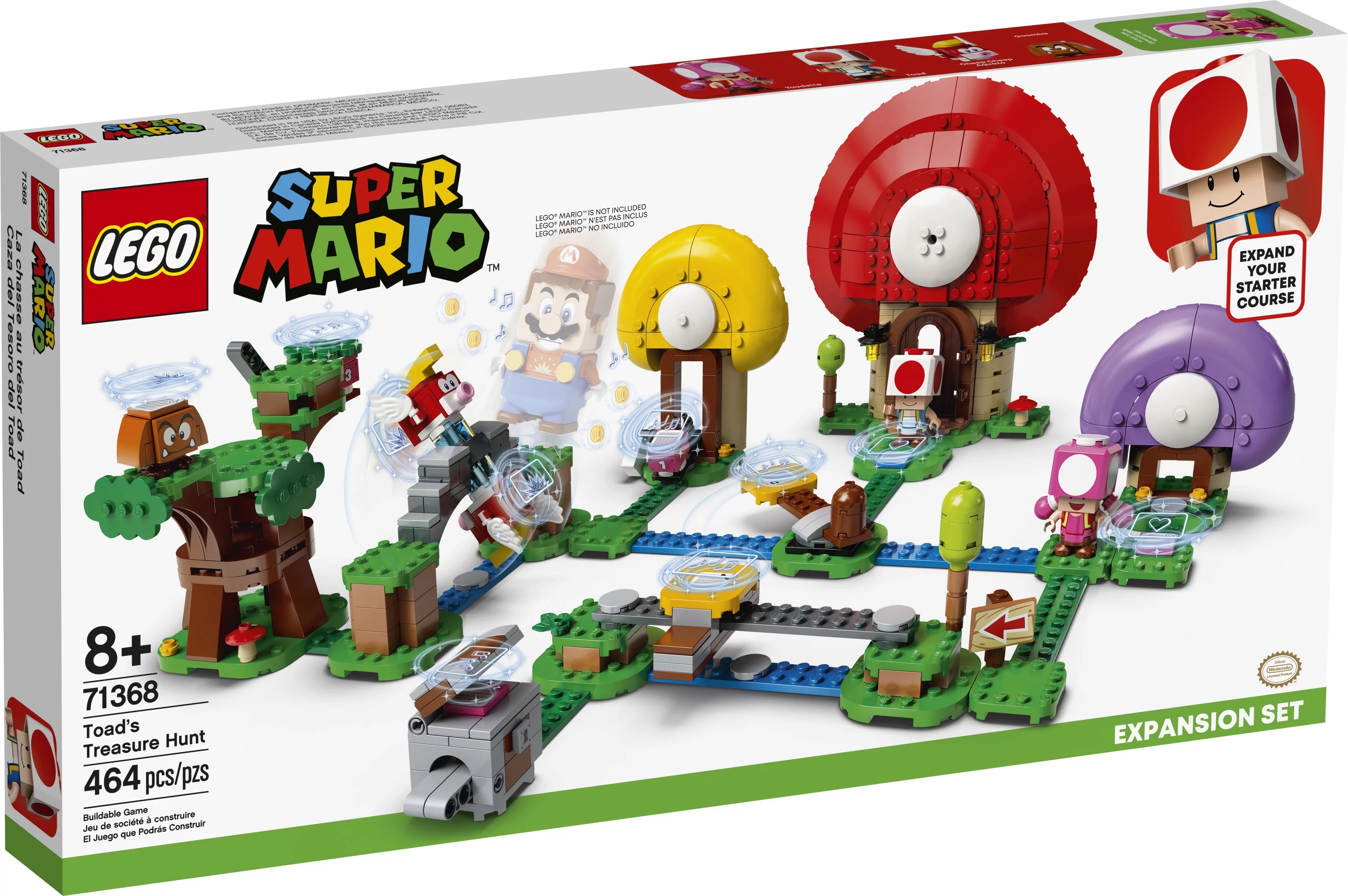 LEGO Super Mario Toad’s Treasure Hunt Expansion Set 71368 Building Set (464 Pieces)