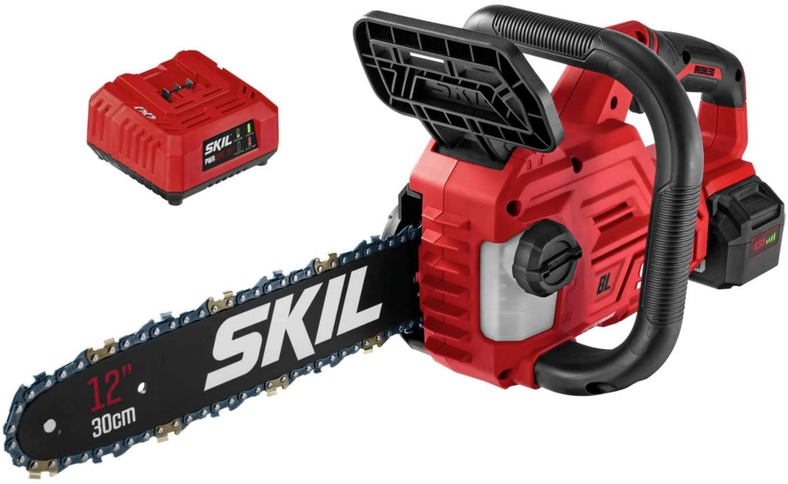 SKIL PWR CORE 20 20-Volt 12” Brushless Chainsaw Kit with 4.0Ah Battery and Charger