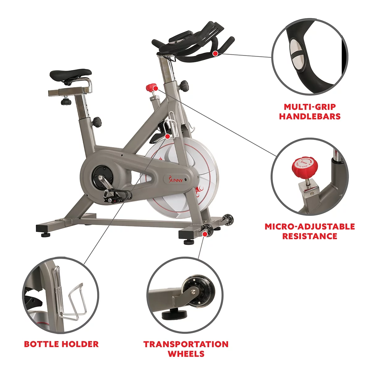 Sunny Health & Fitness Synergy Magnetic Indoor Cycling Bike – SF-B1879