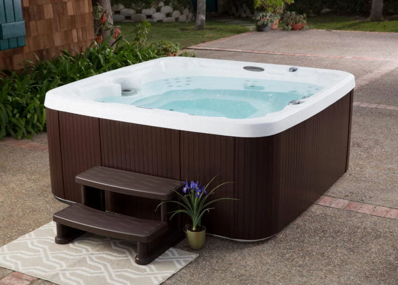 LifesmartCoronado (LS600DX) Hot Tub – 7 Person, 65-Jet, 220v Spa, Sea Salt/ Espresso Brown