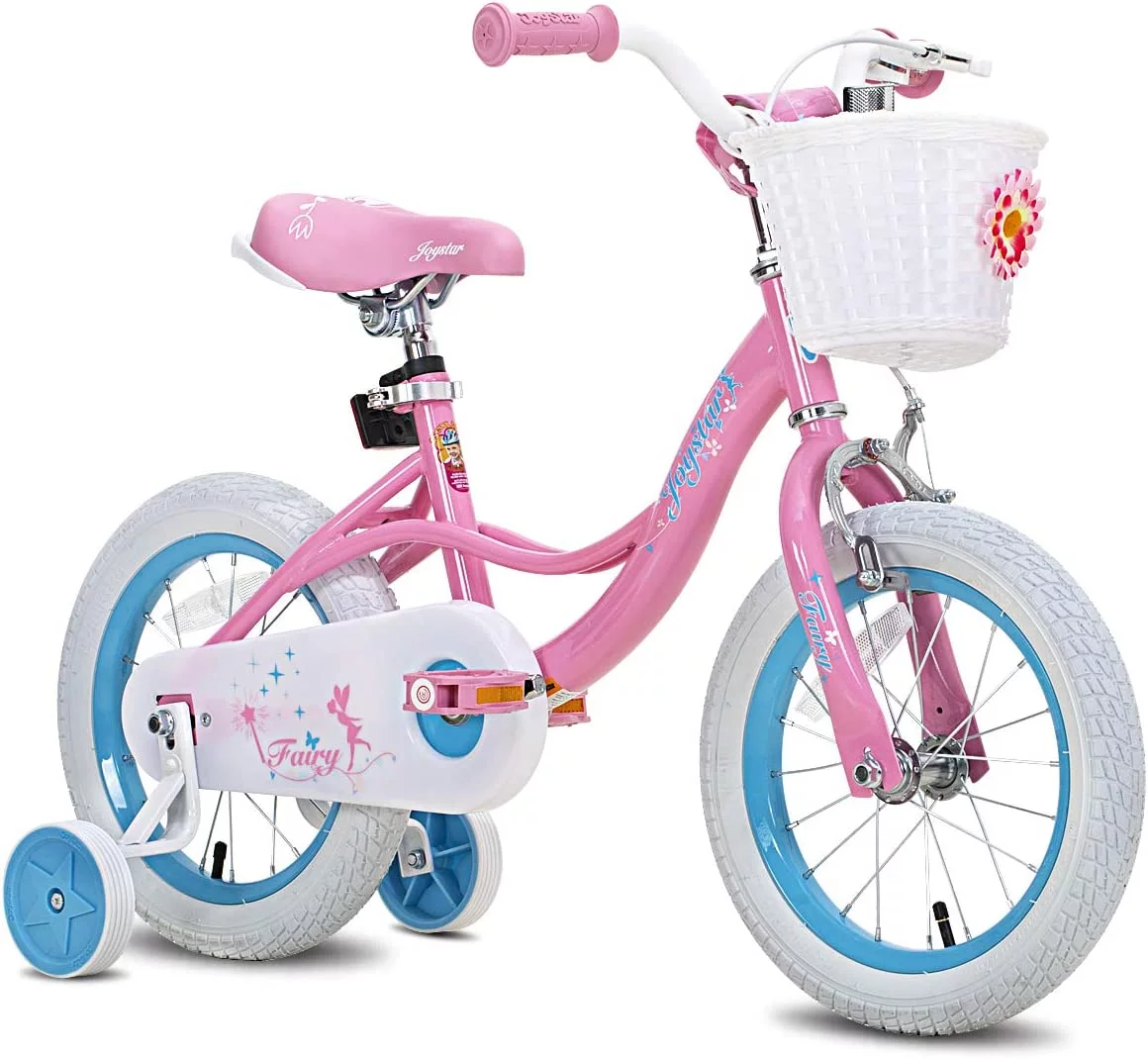 JOYSTAR Fairy Girls Bike for Toddlers and Kids Ages 5-9 Years Old Kids, 18 inch Wheels .Training Wheels Included,Pink