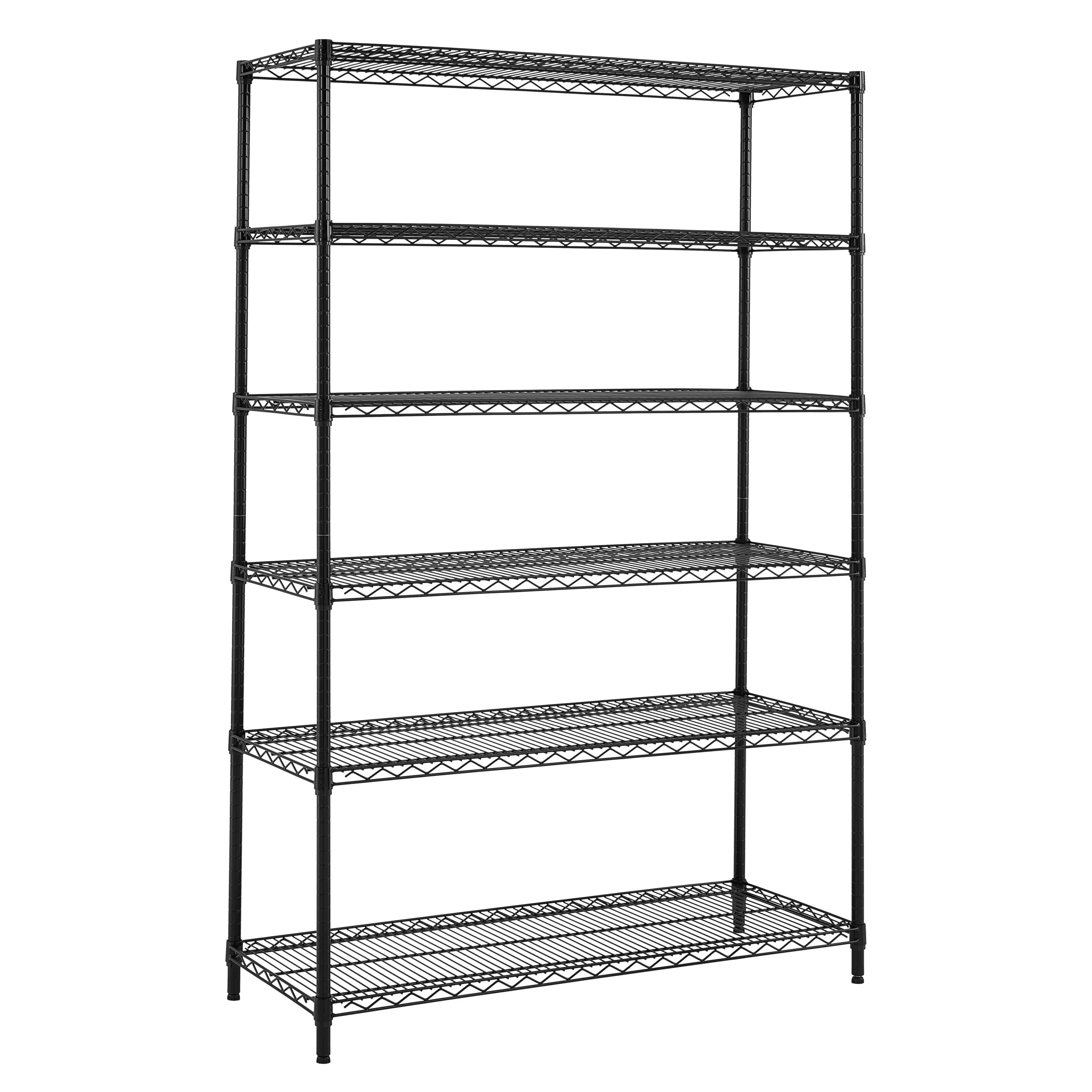 Hyper Tough Steel 6-Tier Storage Shelf Unit 72″H x 18″W x 47.7″D, 3600lb Total Capacity, Black