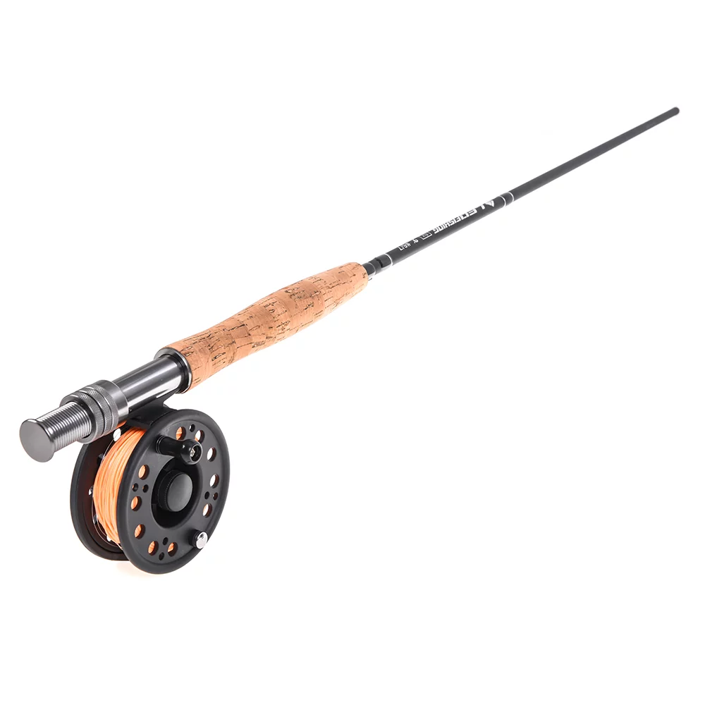 Leo 9′ Fly Fishing Rod and Reel Combo with Carry Bag 10 Flies Complete Starter Package Fly Fishing Kit