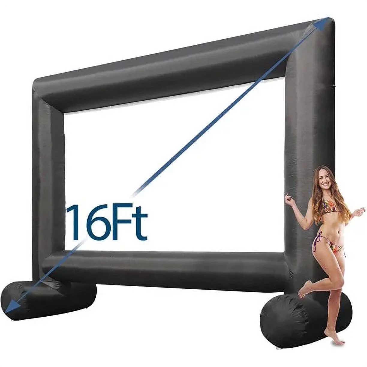 TKLoop Inflatable Movie Screens 16ft Portable Huge Outdoor Projector Screen Blow up Movie Screen & Quiet Built-In Fan