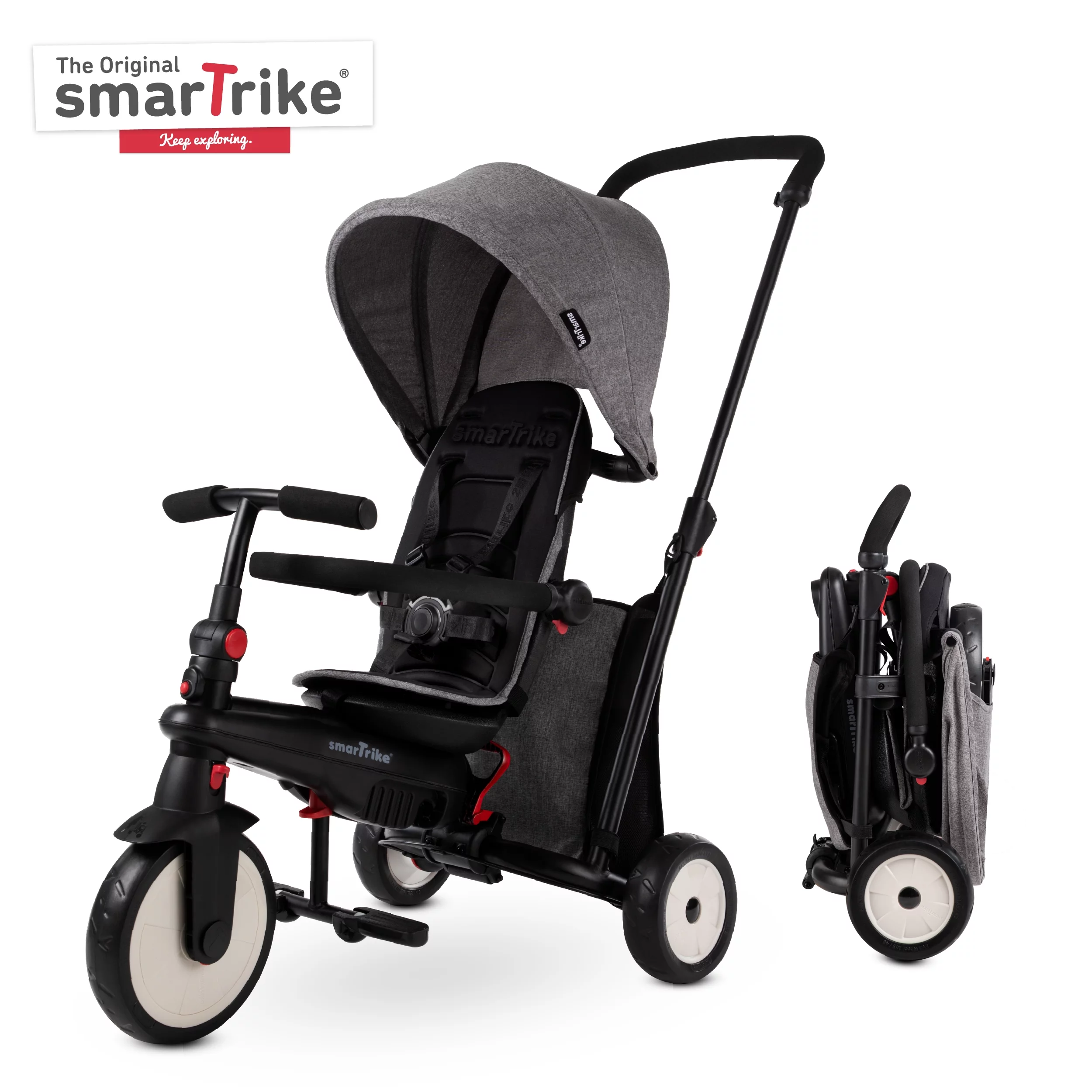 smarTrike 5 in 1 Modular Toddler Stroller Tricycle with 1 Handed Steering