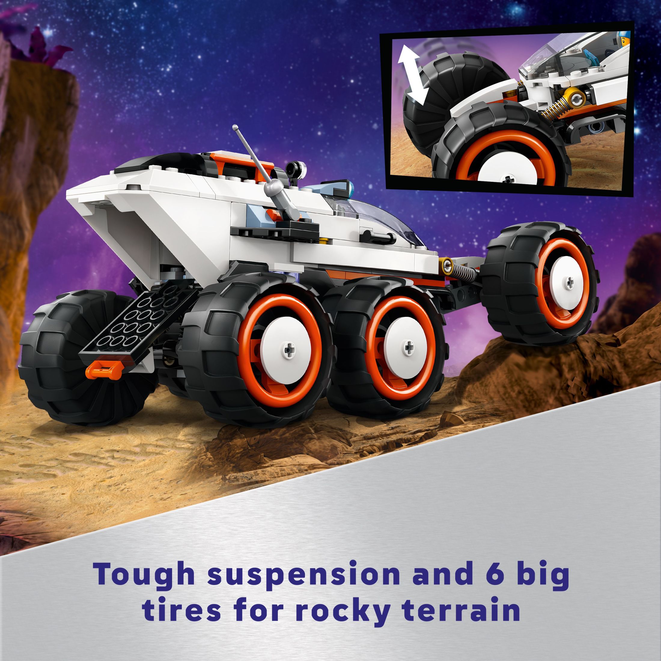 LEGO City Space Explorer Rover and Alien Life Toy, Space Gift for Boys and Girls Ages 6 and Up with 2 Minifigures, Robot and Extraterrestrial Figures, Pretend Play STEM Toy, 60431