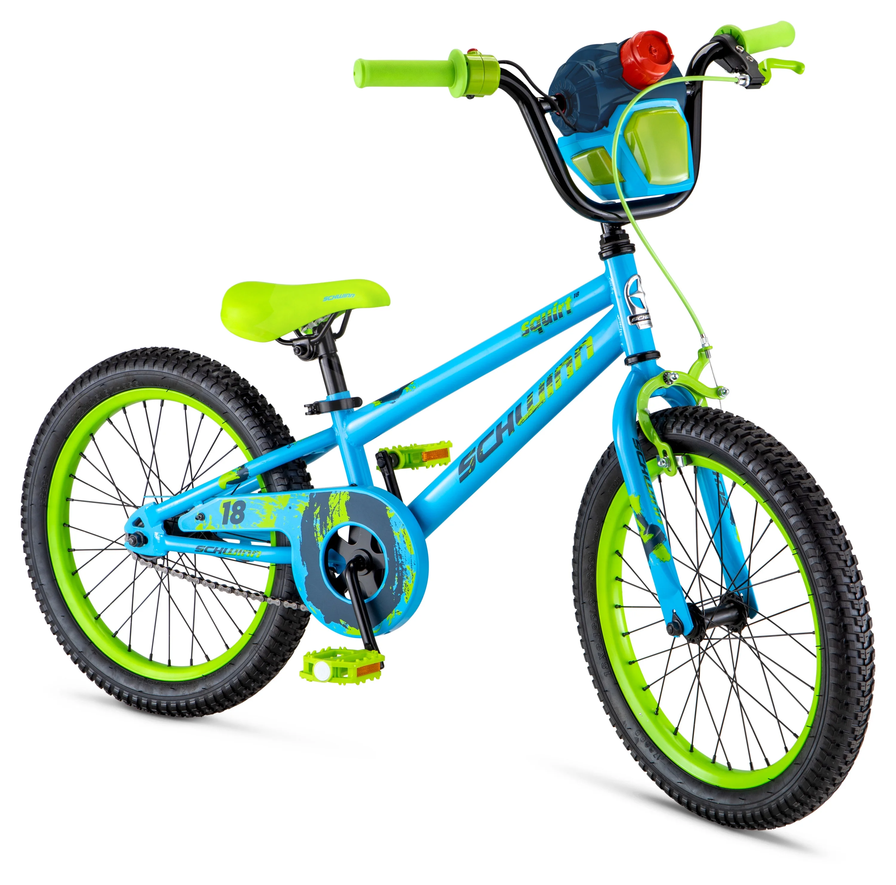 Schwinn Squirt Sidewalk Bike for Kids, 18-inch Wheels, Blue and Green