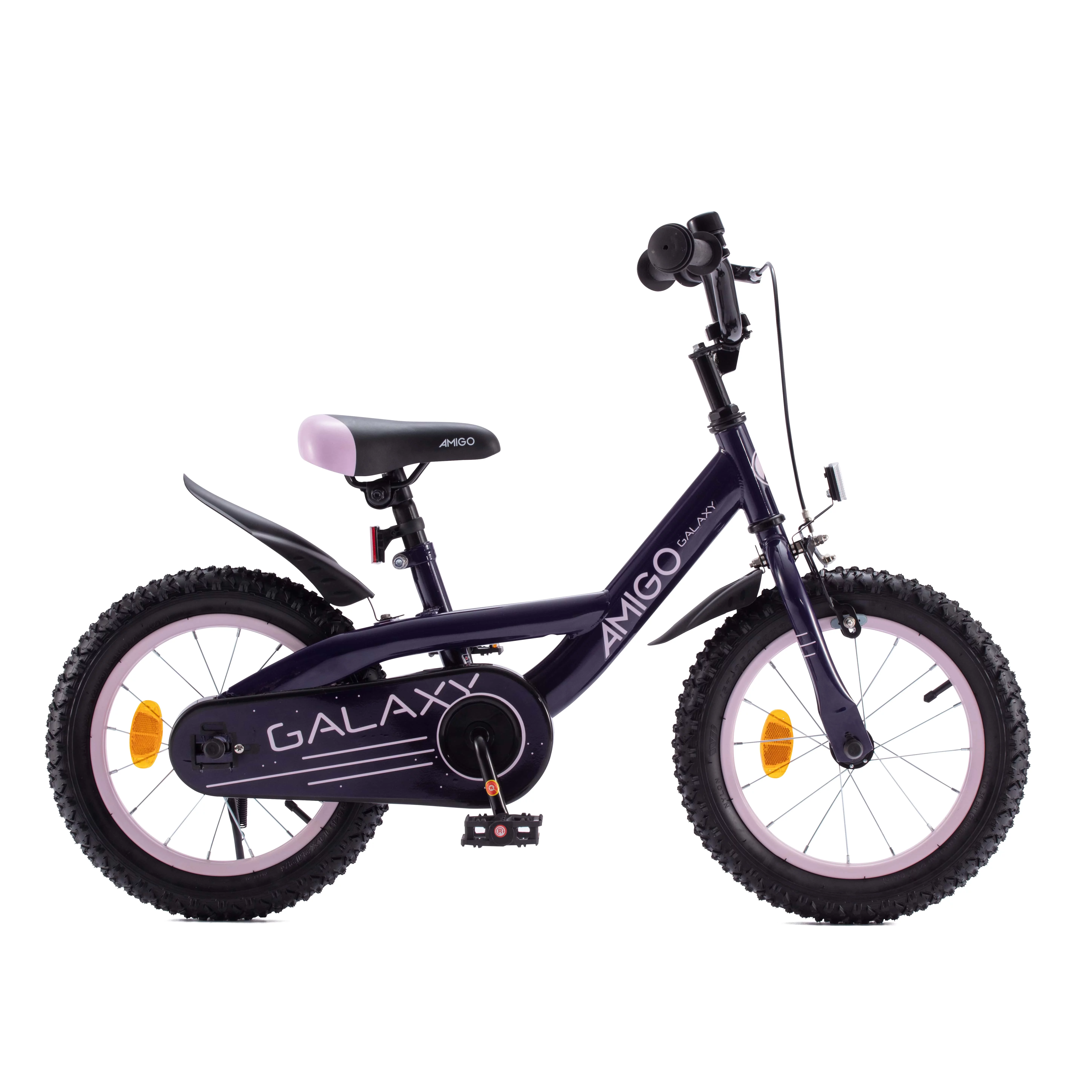 RoyalBaby Galaxy Kids Bike Boys Girls 18 Inch Bicycle with Kickstand Purple