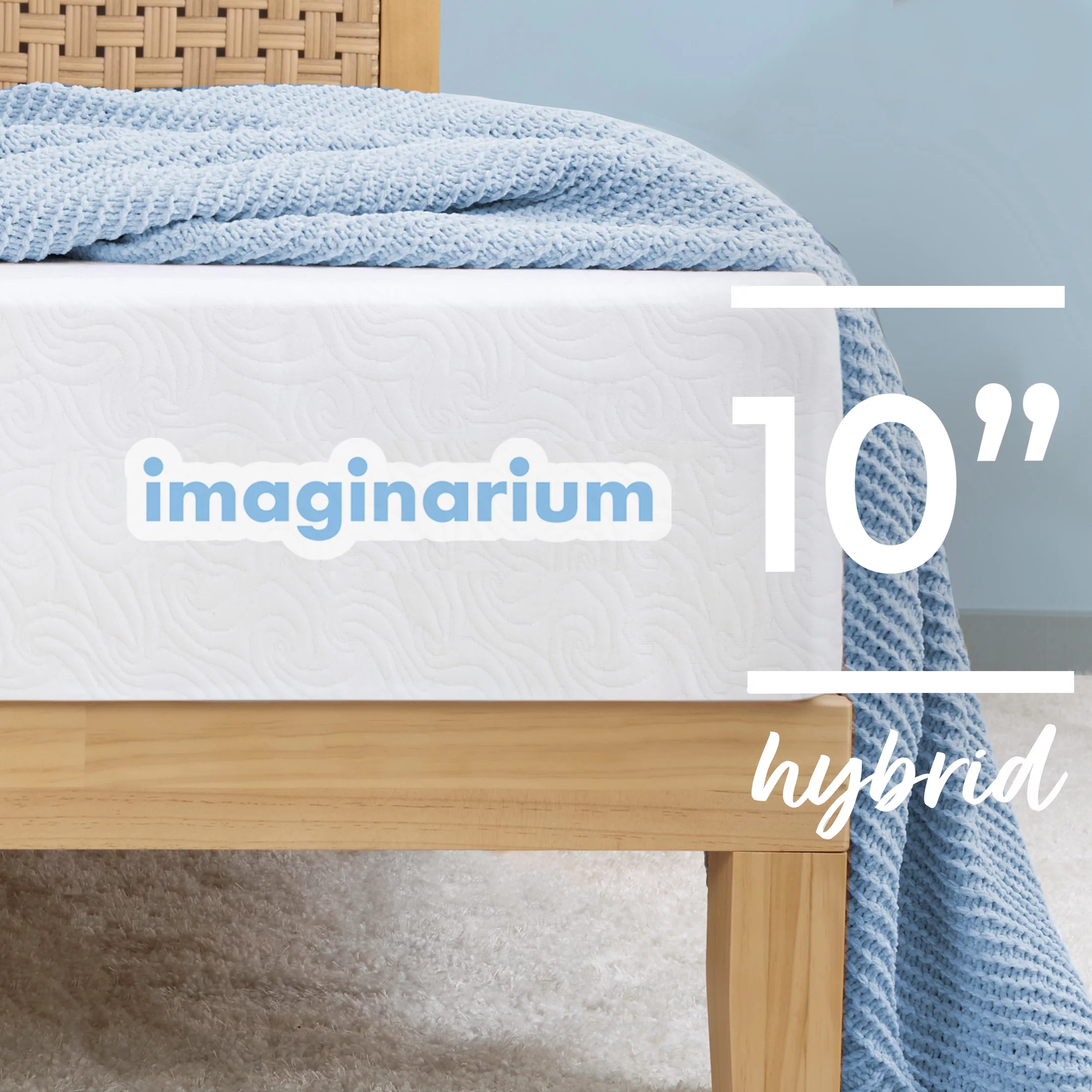 Imaginarium 10″ Hybrid of Memory Foam and Coils Mattress with Antimicrobial Treated Cover, Twin