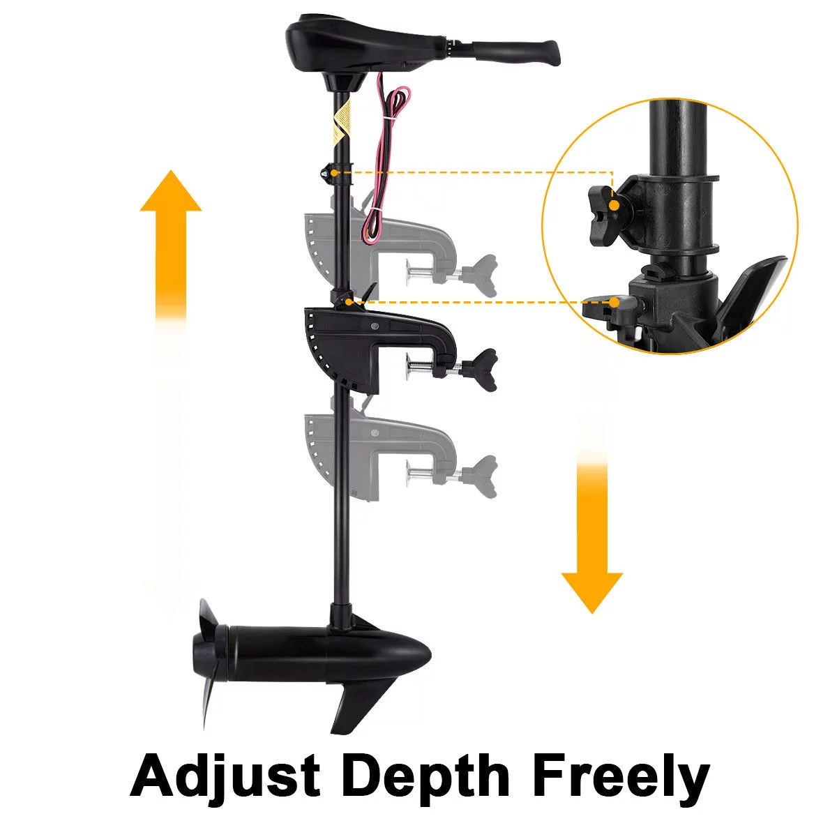 Costway New 86lbs Freshwater Transom Mounted Trolling Motor 36″ Shaft