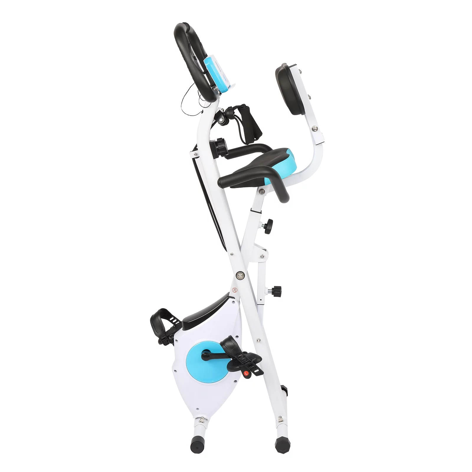 iTopRoad Folding Exercise Bike – Stationary Upright Bike, with Magnetic Resistance, White