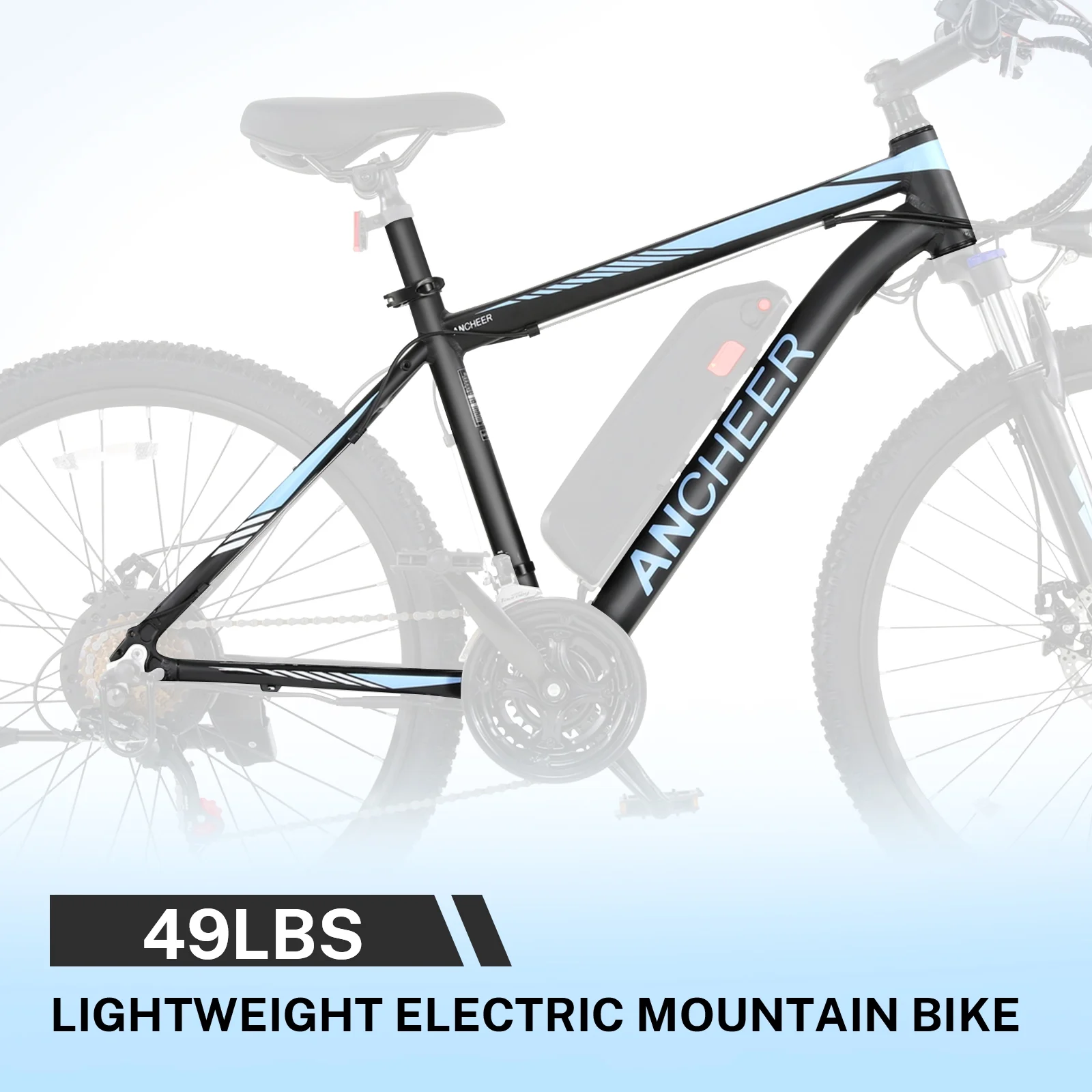 ANCHEER 26” Electric Bike Adults/Electric Mountain Bike with 500W Motor, Up to 50 Miles commuter Ebike/Electric Bicycle with Removable 48V-7.8Ah Battery