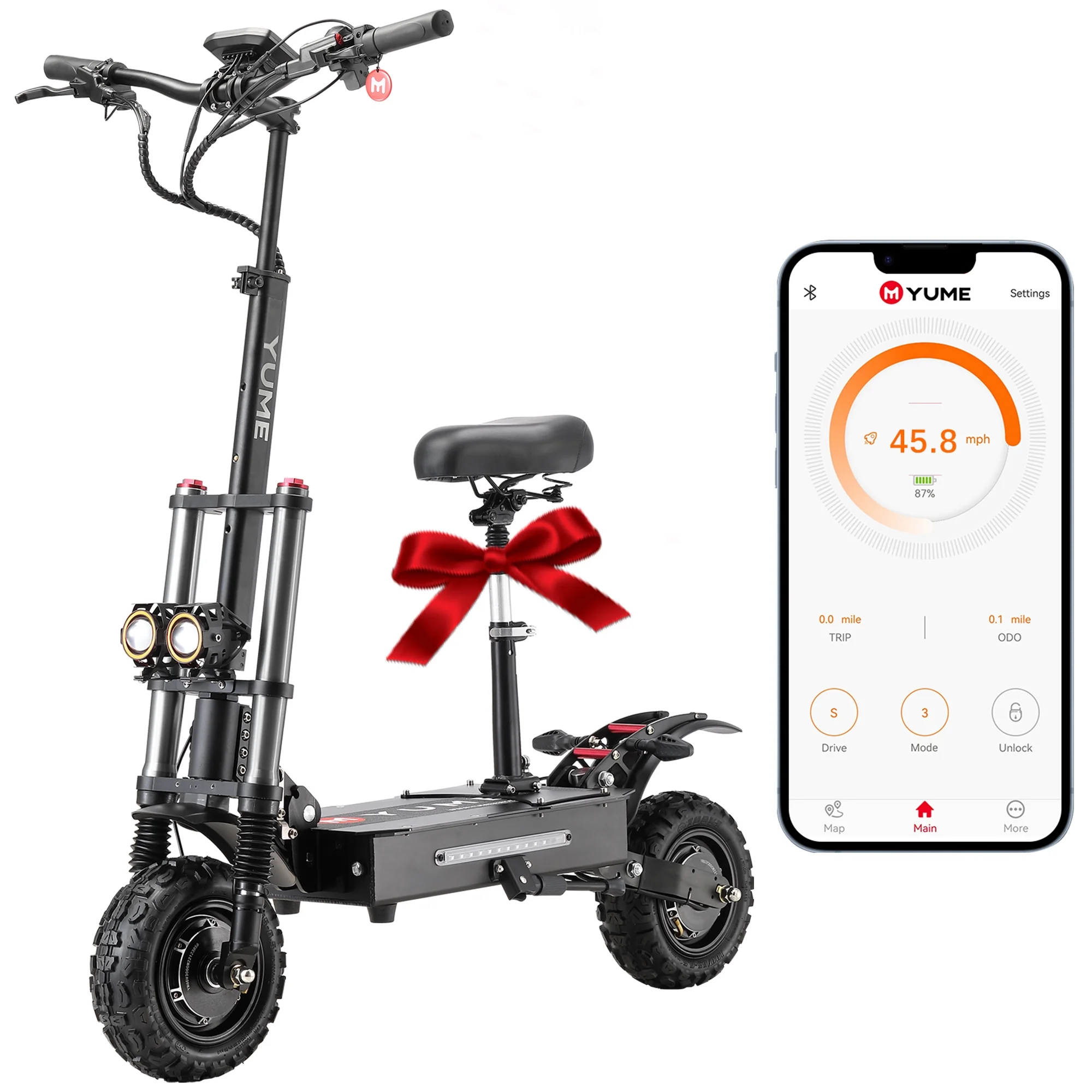 M YUME SCOOTER Y11+ Dual Motors 6000W 50 Miles Long Range and 50 mph Fastest Electric Scooter for Adults