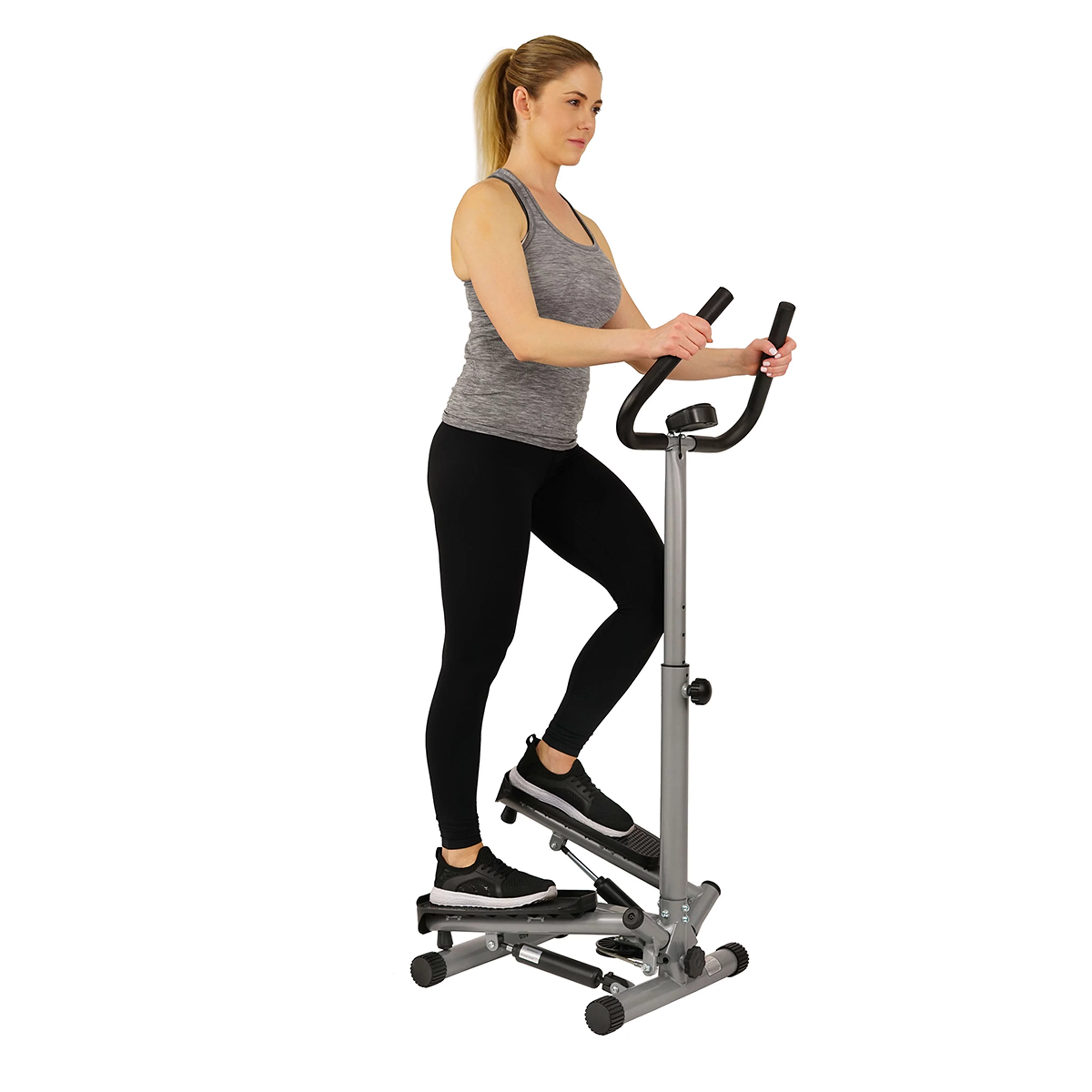 Sunny Health & Fitness Mini Twister, Stair Stepper, Climber Step Machine with Handlebar for Total Body Toning, SF-S020027