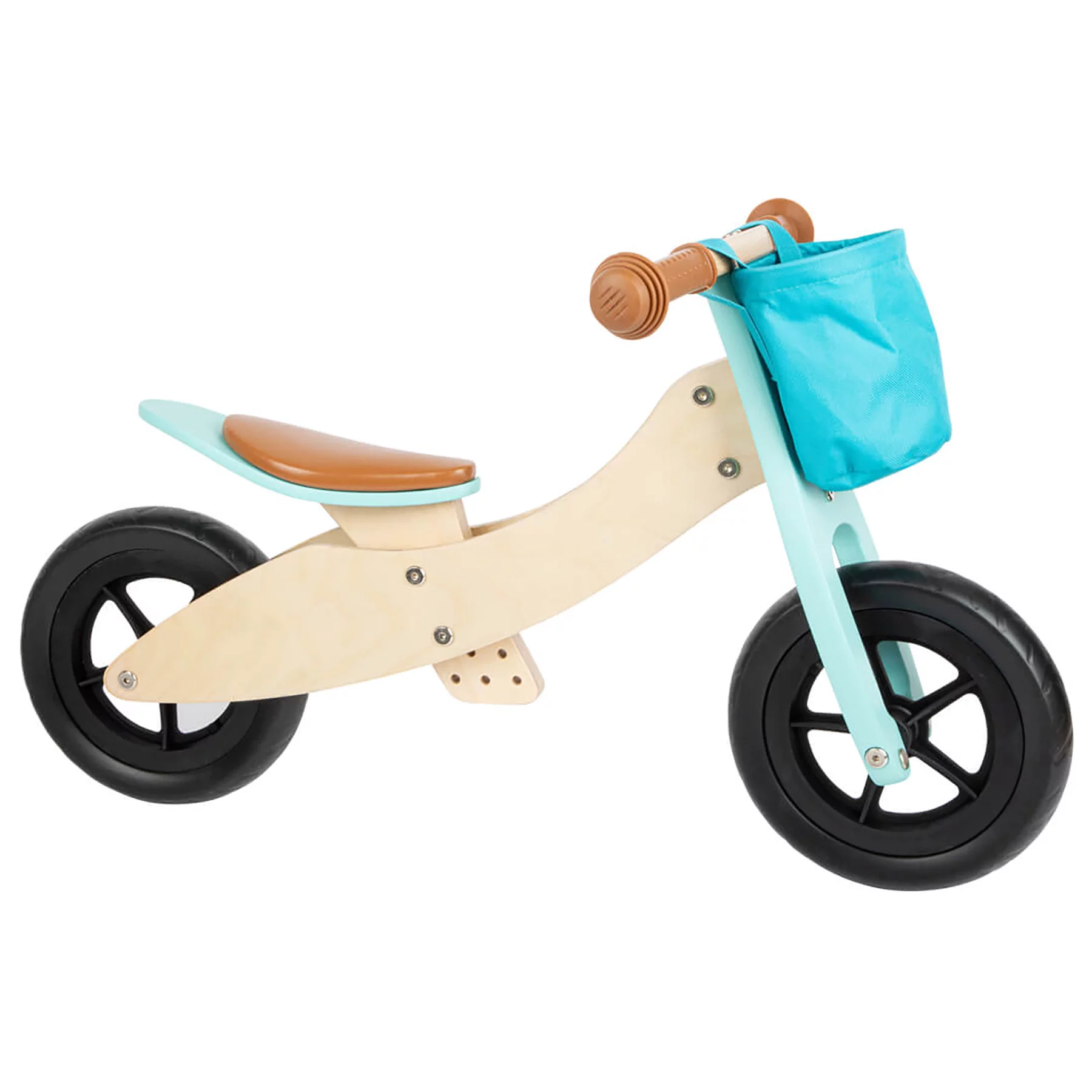 Small Foot Wooden Toys Training Balance Bike/Trike 2-in-1 Max Blue Designed for Children Ages 12+ Months