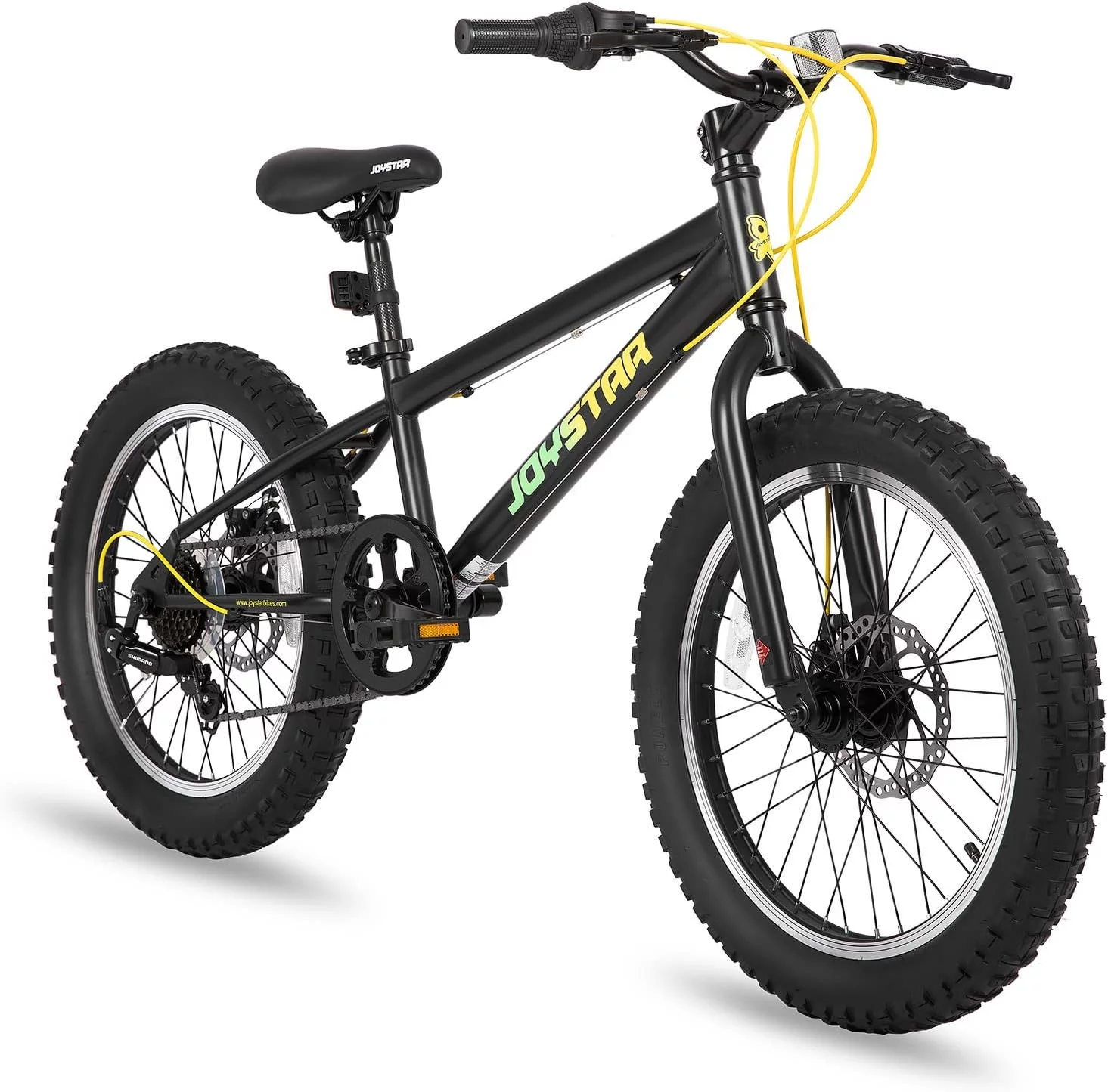 JOYSTAR 20 Inch Mountain Bike for Kids Ages 7-12 Year Old, 3-Inch Wide Knobby Tires, 7 Speed Shimano Drivetrain, Disc Brakes, Fat Tire Kids Bicycles for Boys Girls